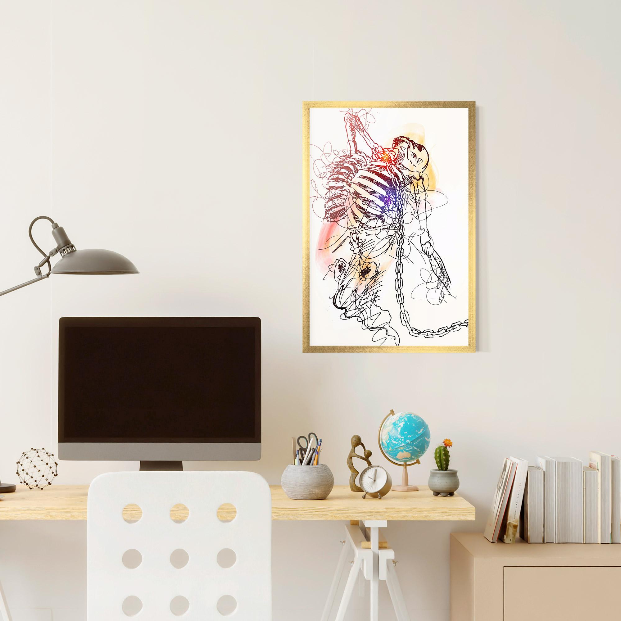 Gerahmte Poster Chain Skeleton mockup 6