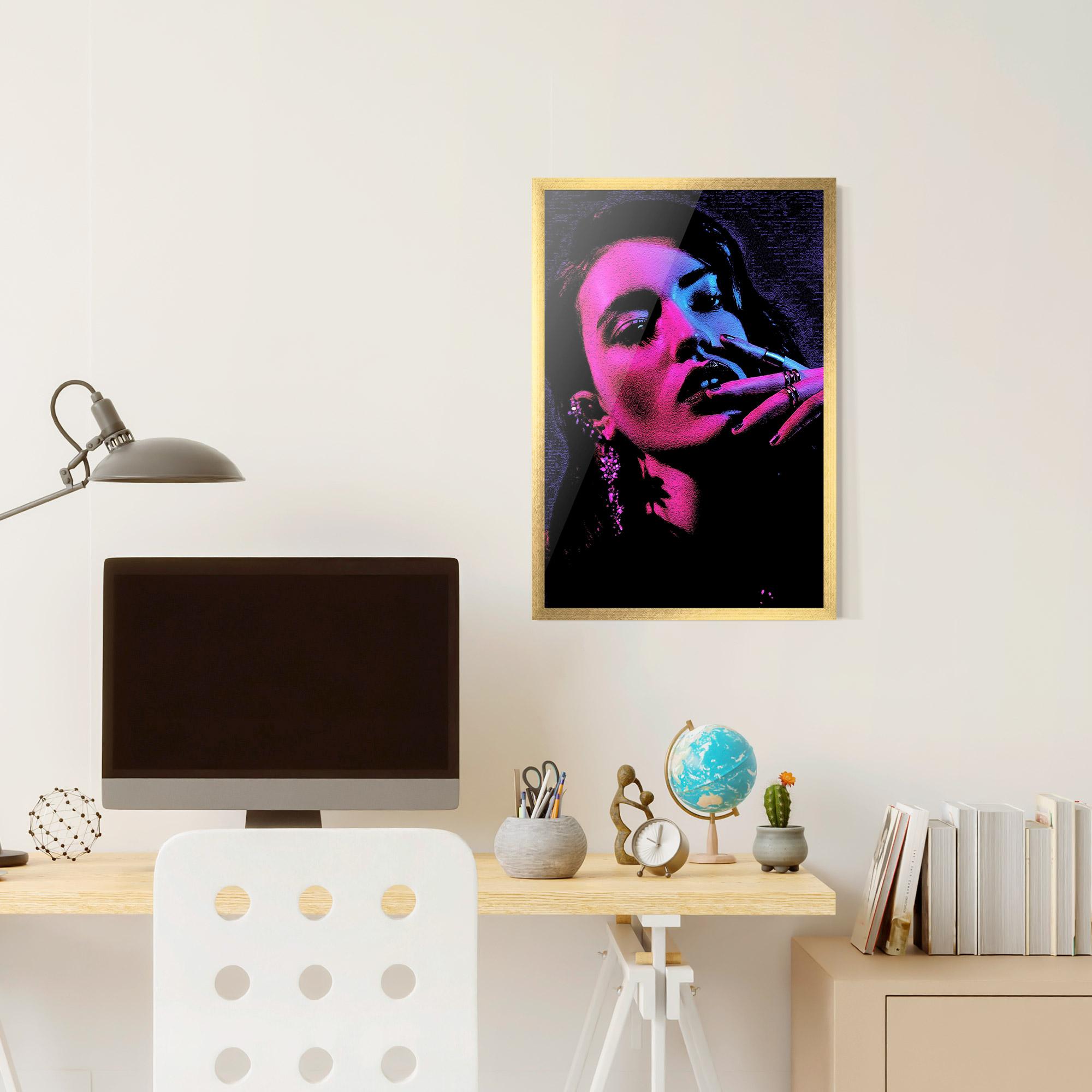 Gerahmte Poster Purple Light Lady mockup 6