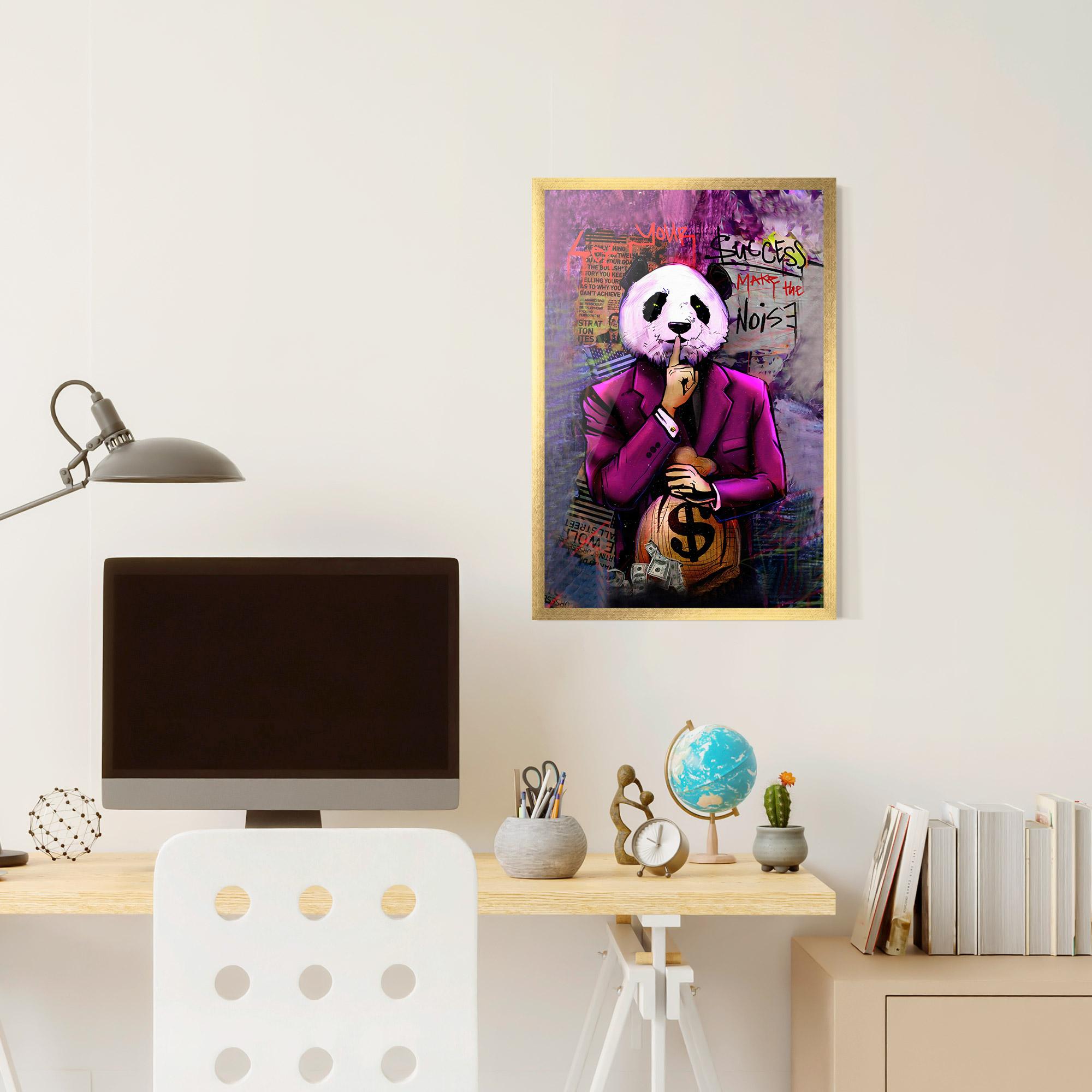 Gerahmte Poster Silence Panda mockup 6