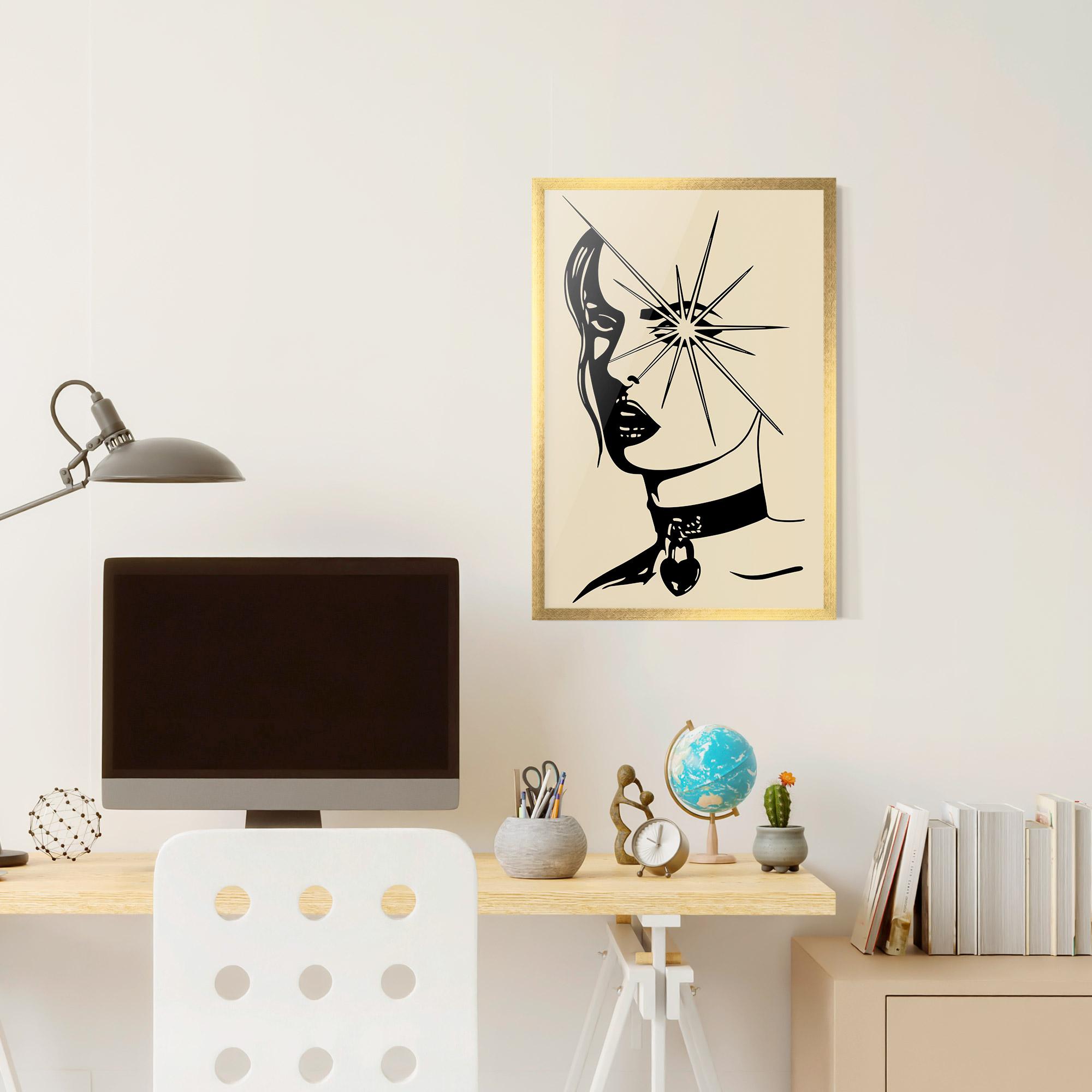 Gerahmte Poster Woman Vision Star mockup 6