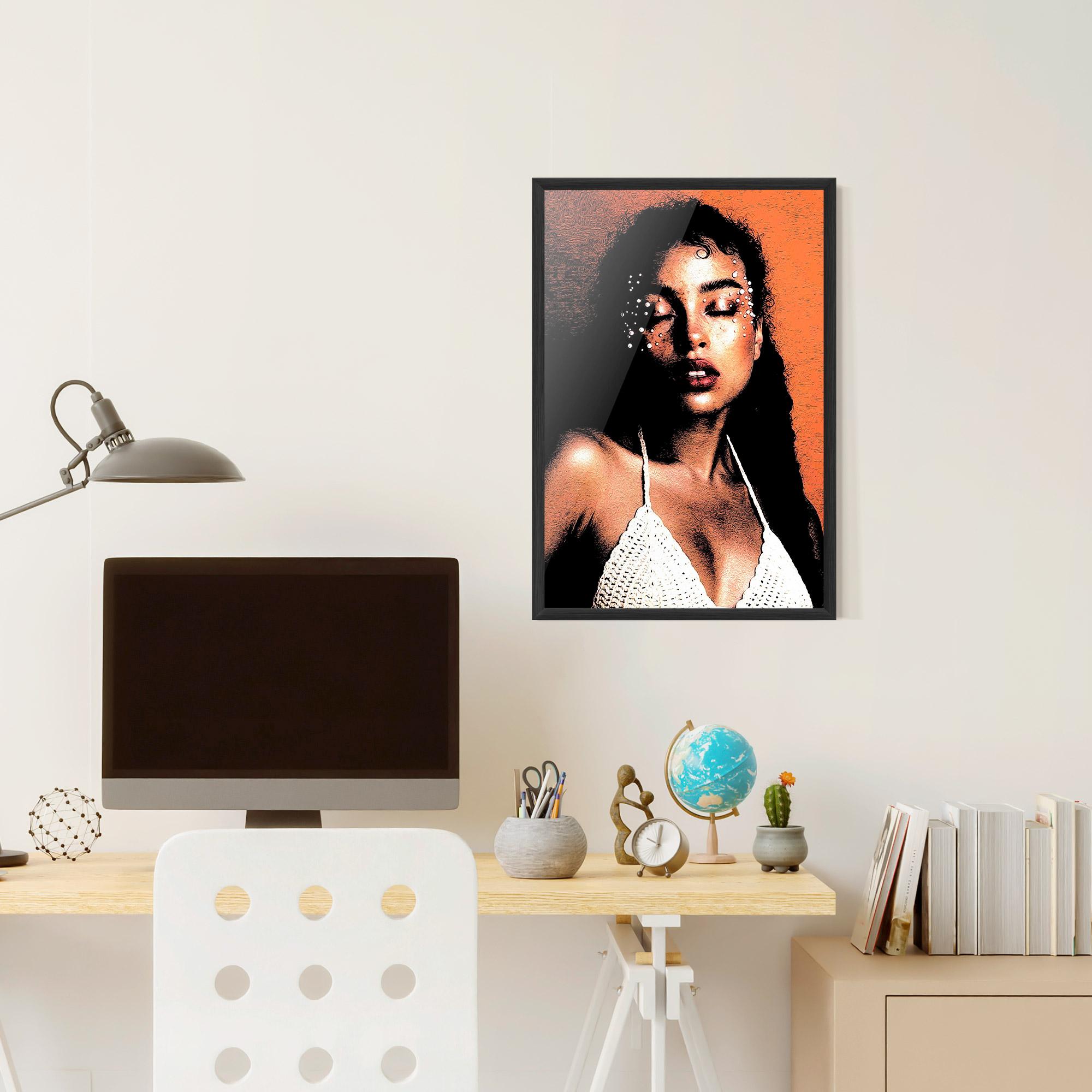 Gerahmte Poster Black Pearls Lady mockup 6