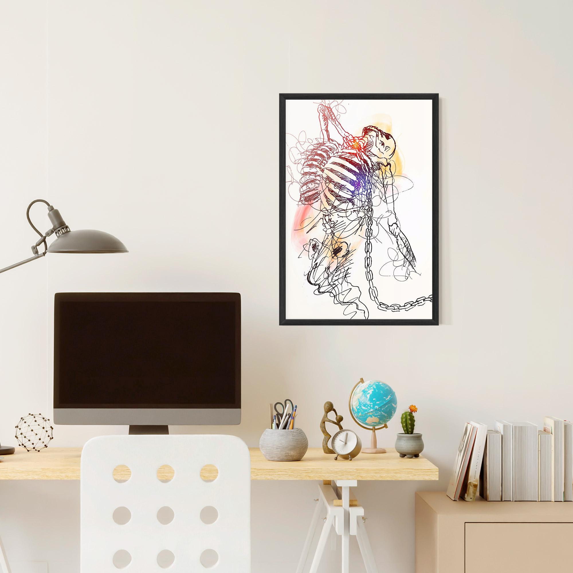 Gerahmte Poster Chain Skeleton mockup 6