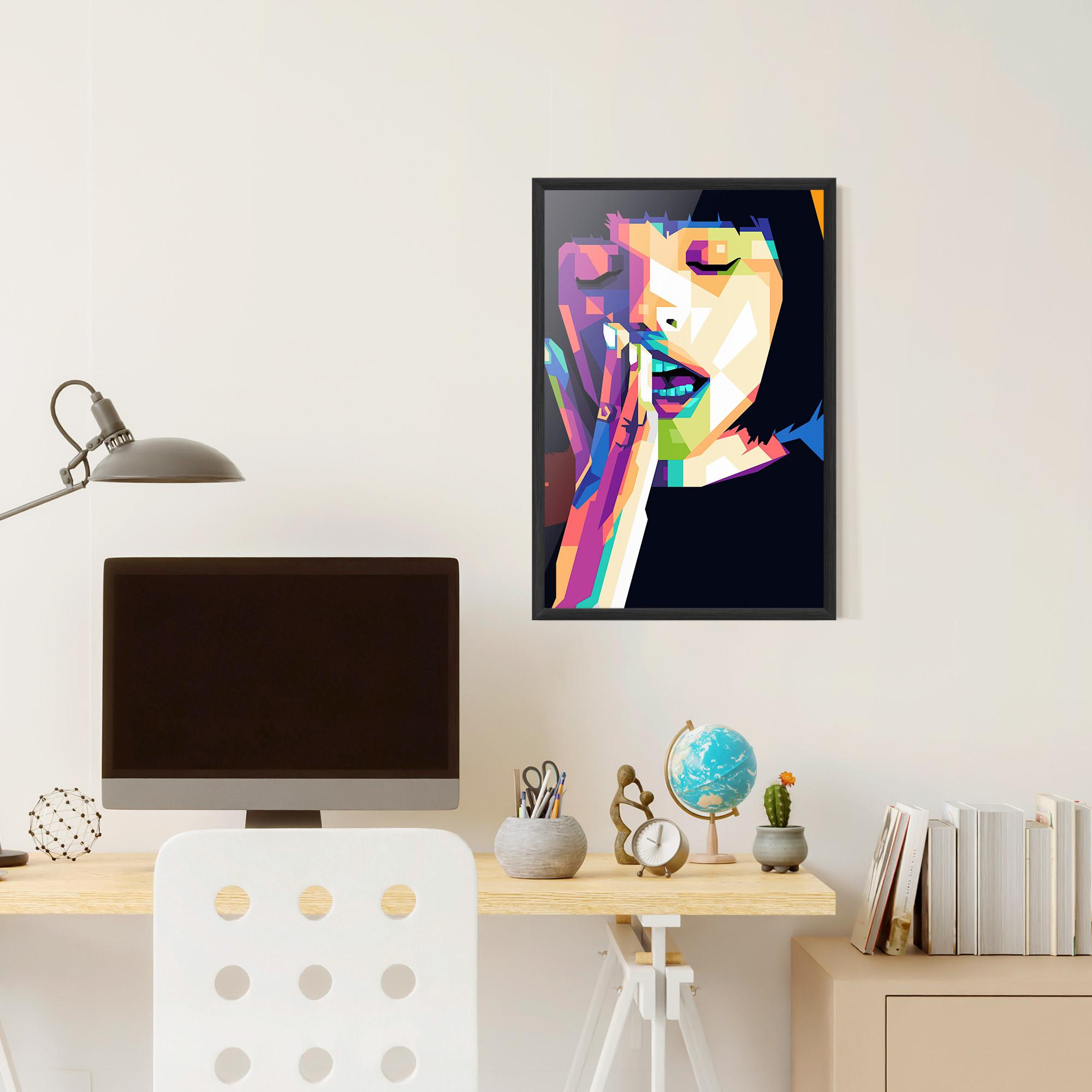 Gerahmte Poster Polygonal Pretty Girl mockup 6