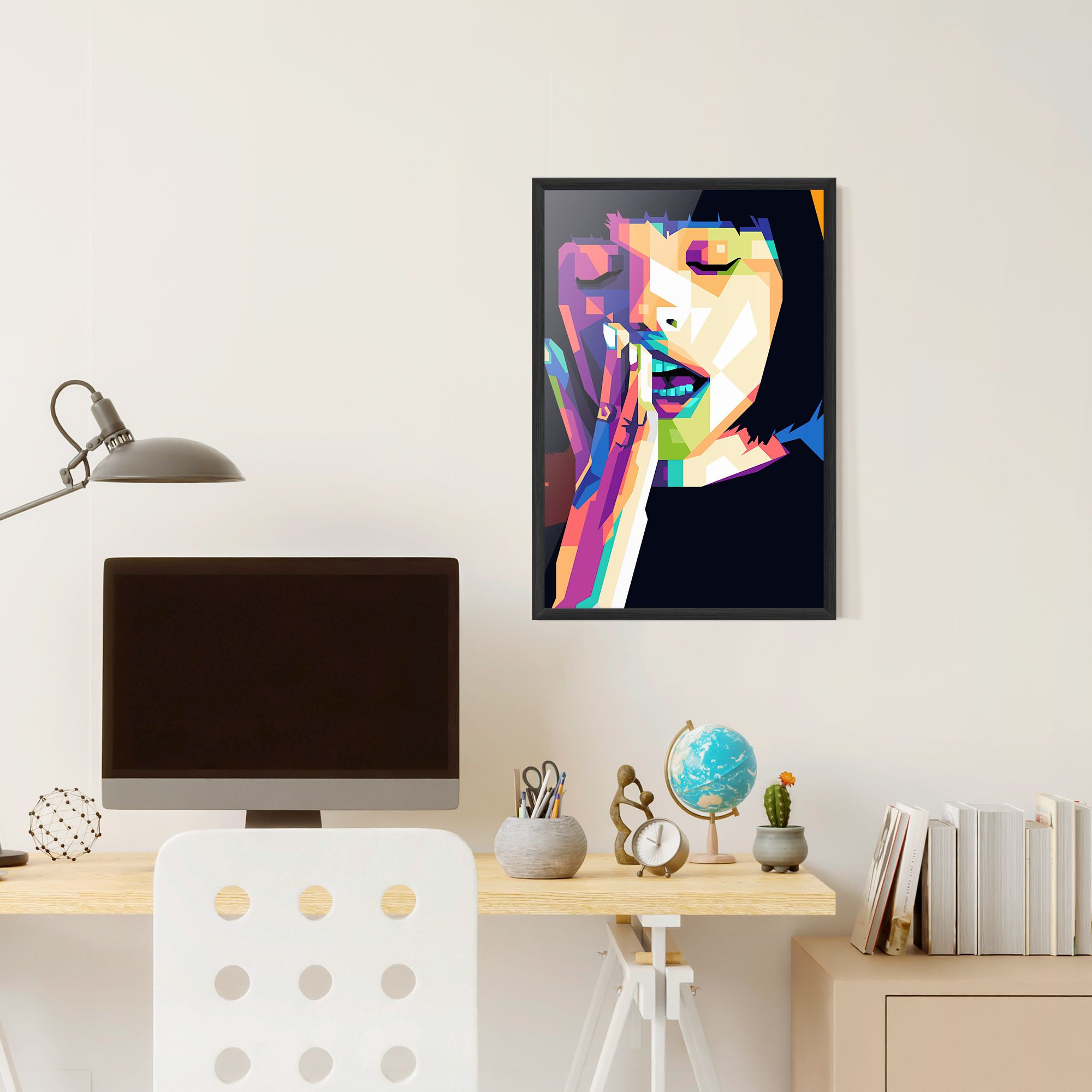 Polygonal Pretty Girl mockup 6