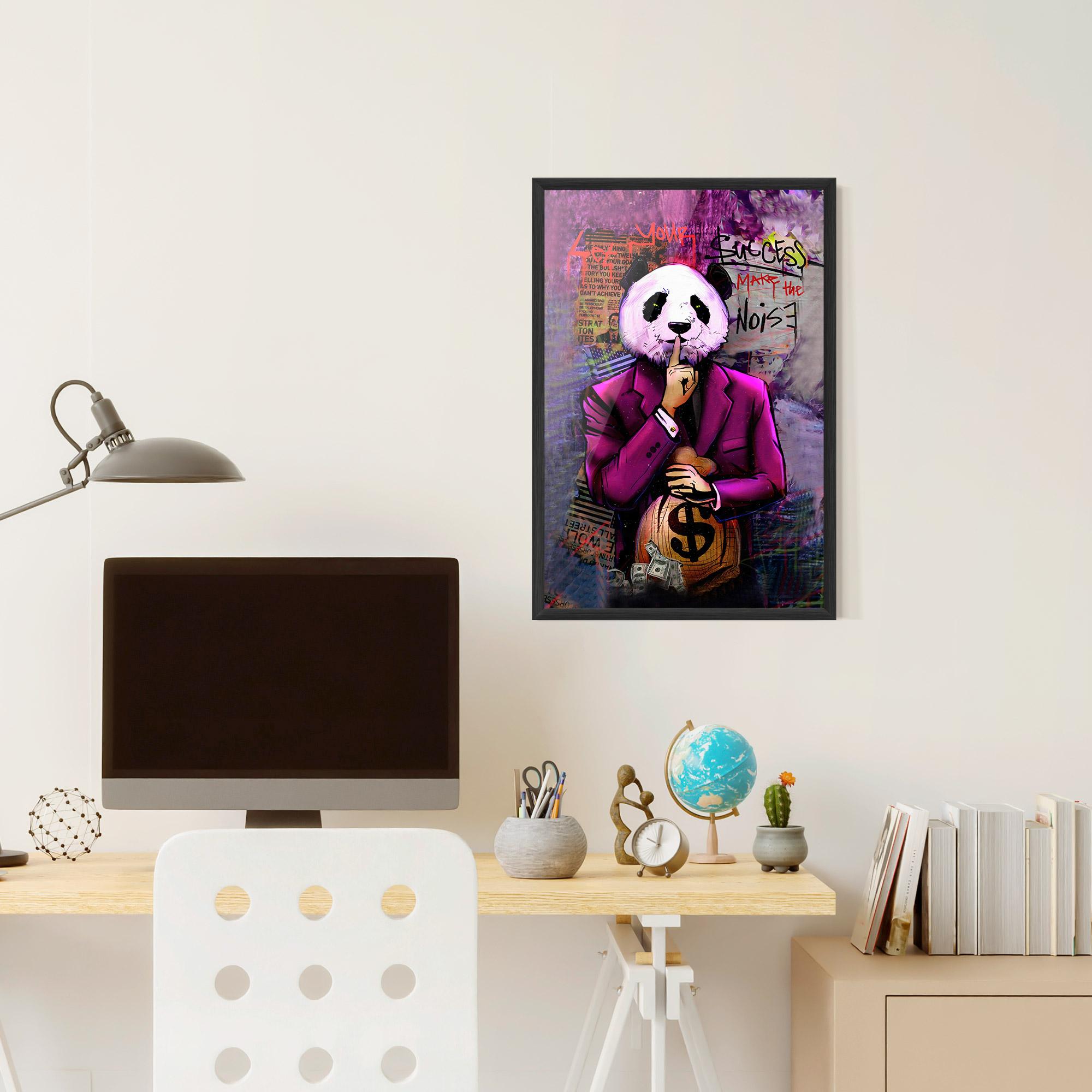 Gerahmte Poster Silence Panda mockup 6