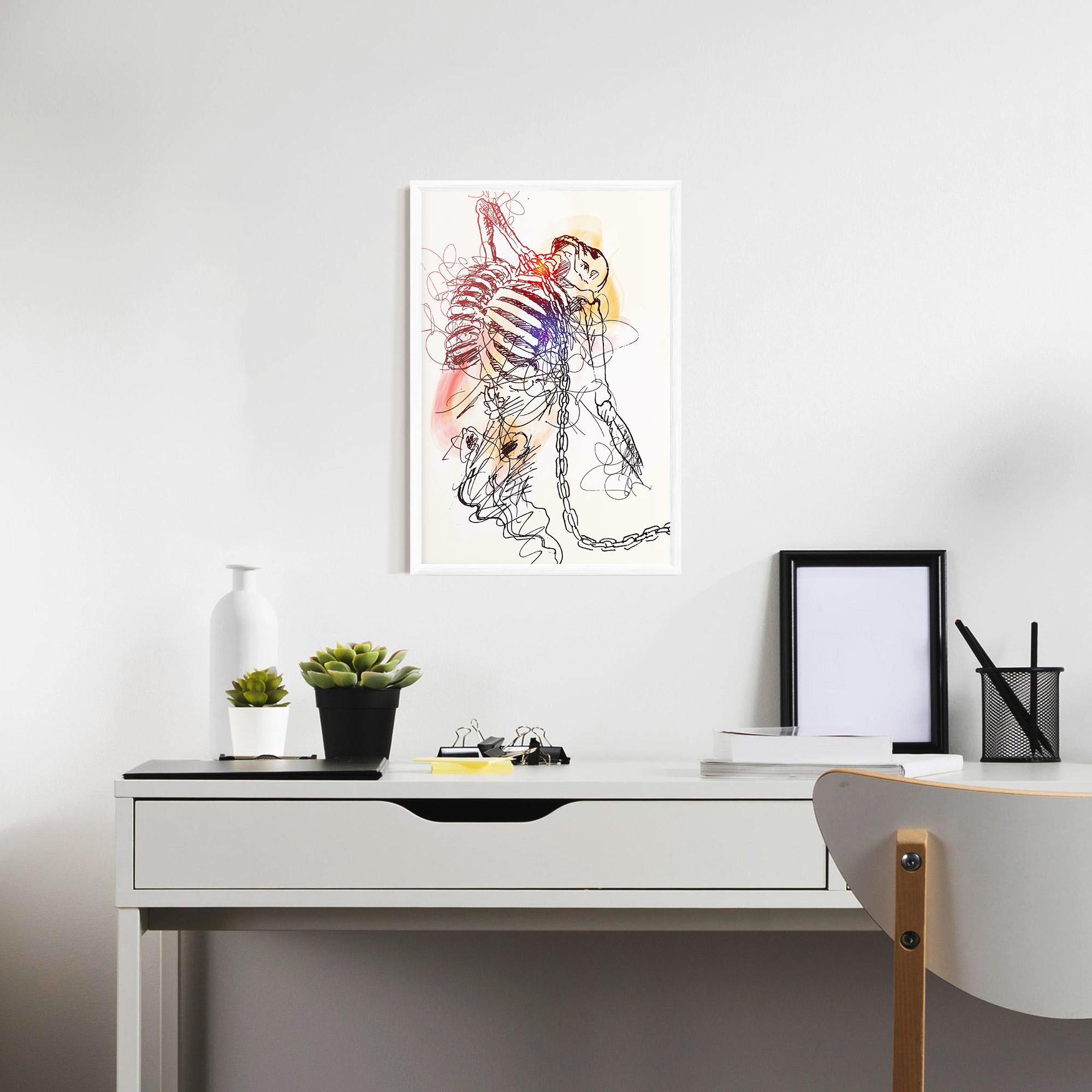 Gerahmte Poster Chain Skeleton mockup 7