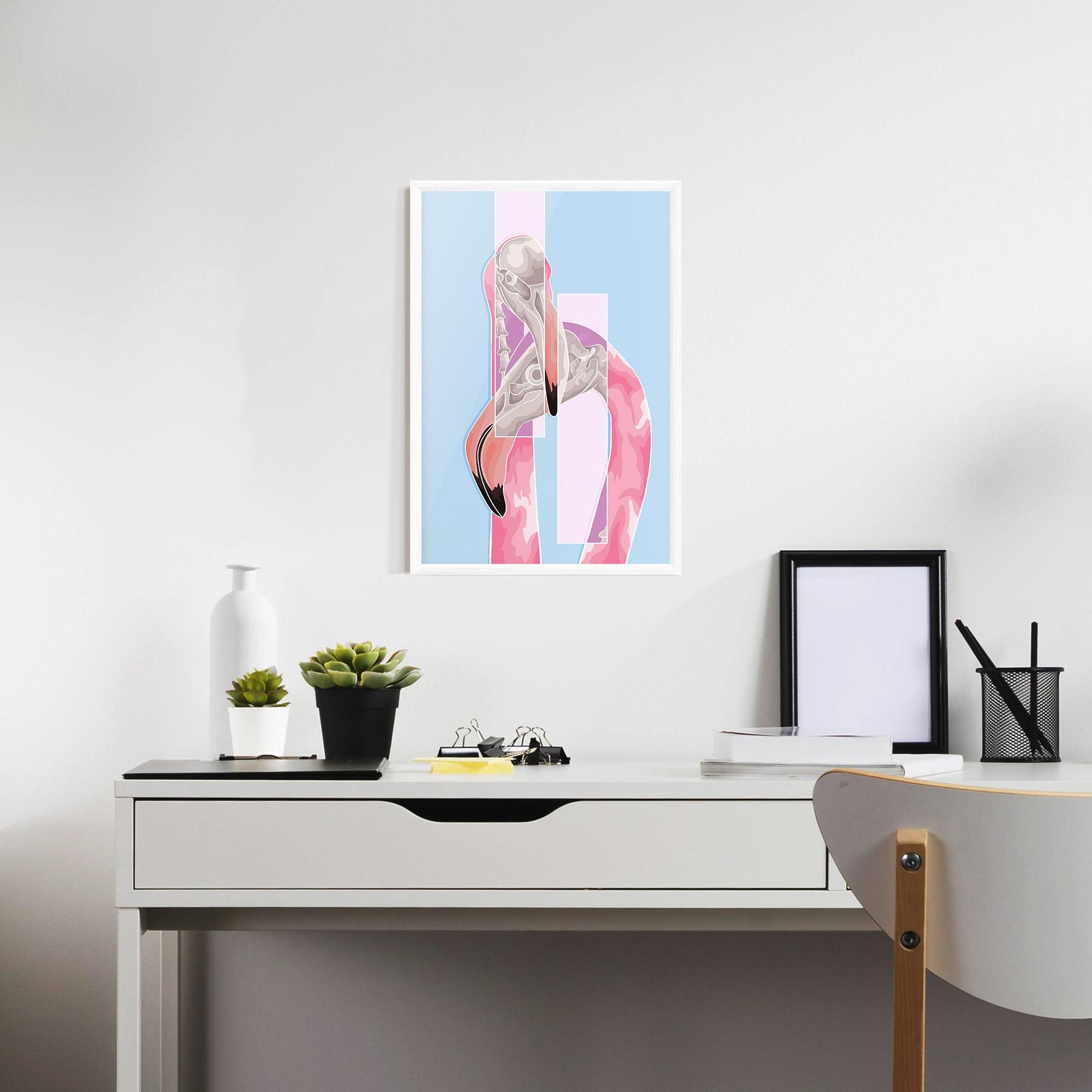 Gerahmte Poster Pink Skull Flamingo mockup 7