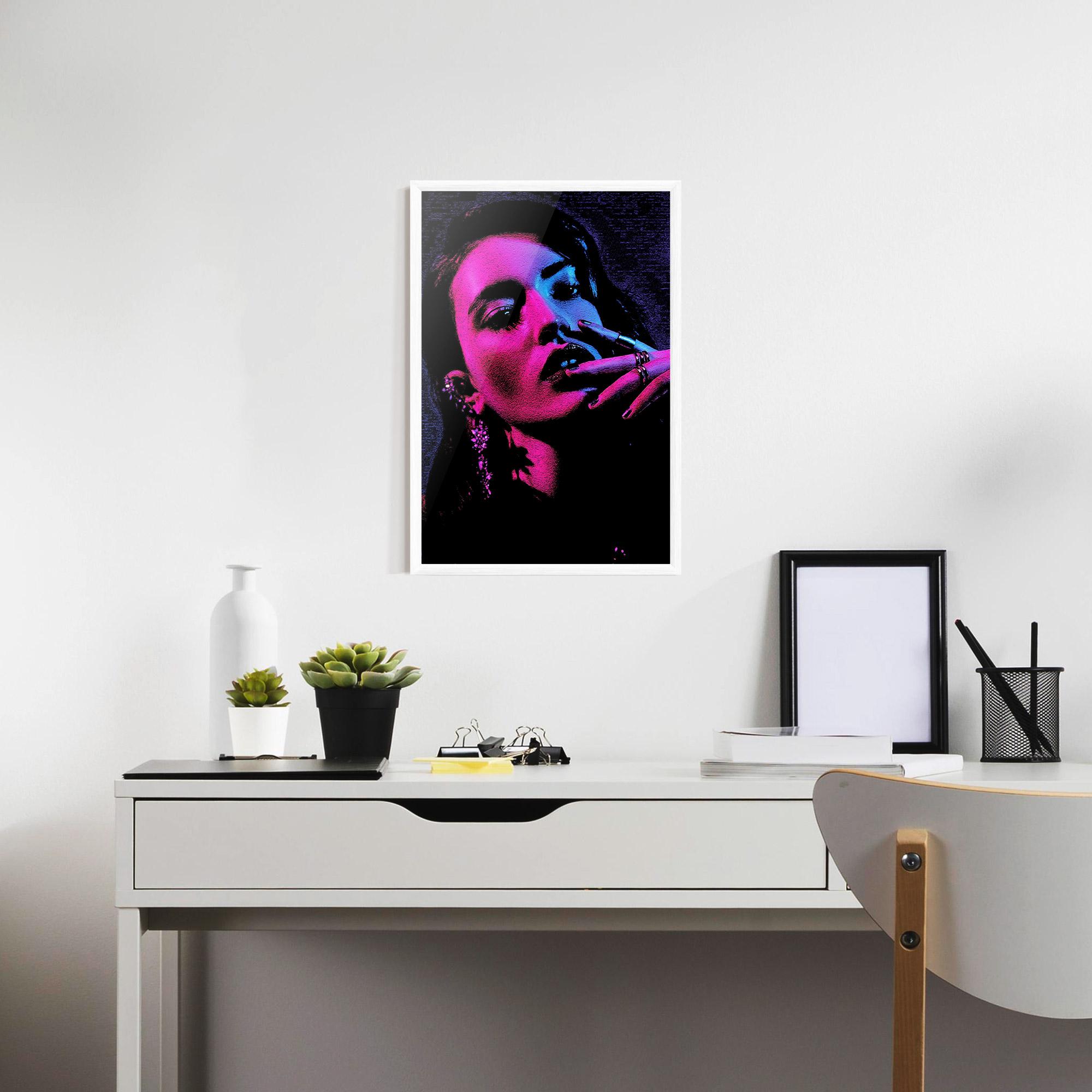 Gerahmte Poster Purple Light Lady mockup 7