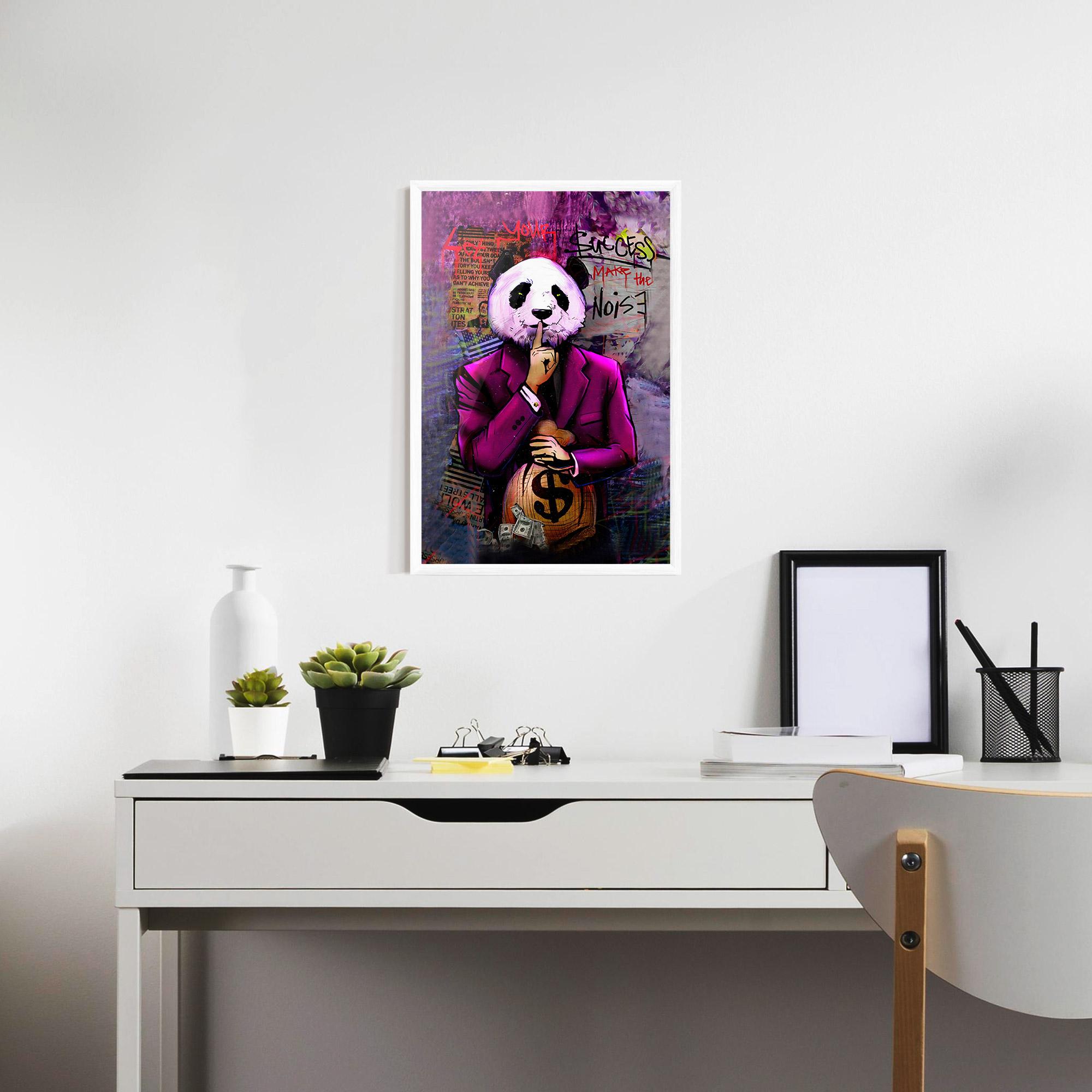 Gerahmte Poster Silence Panda mockup 7