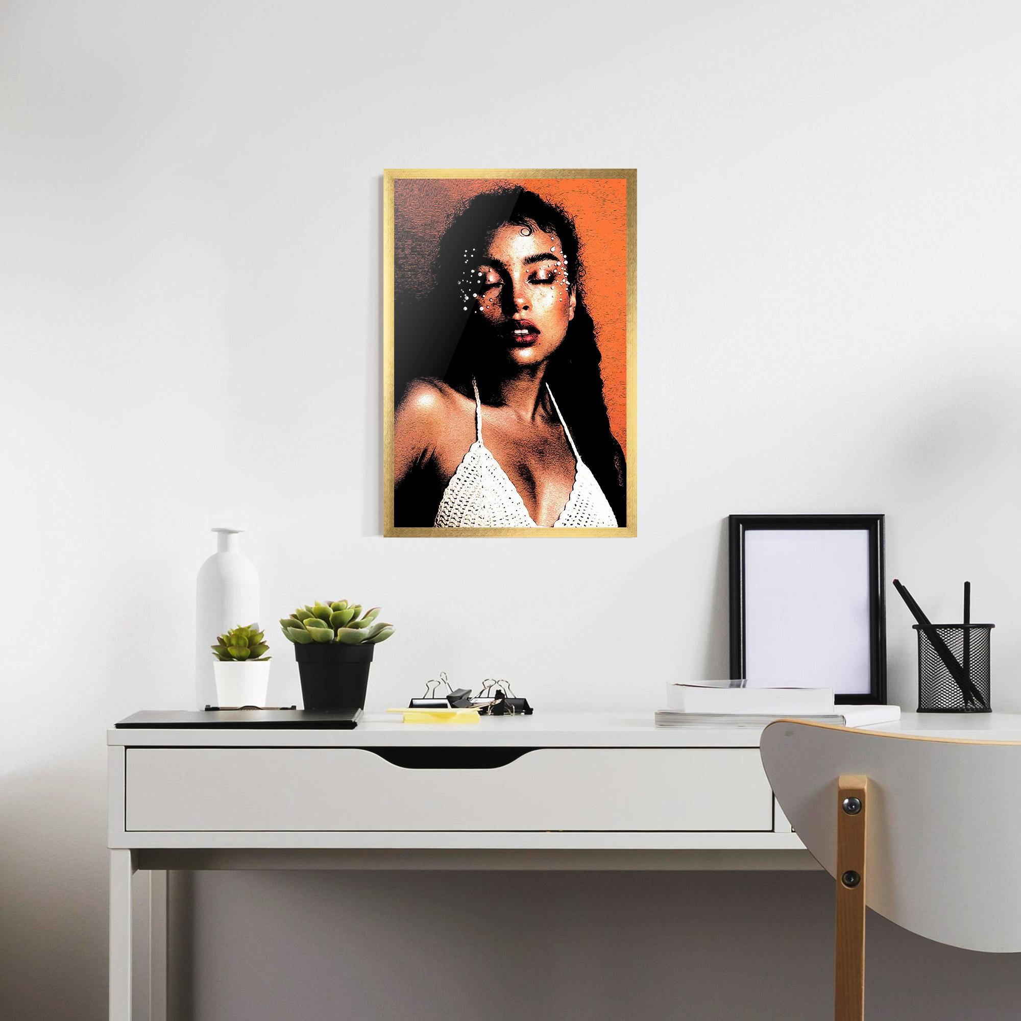 Gerahmte Poster Black Pearls Lady mockup 7