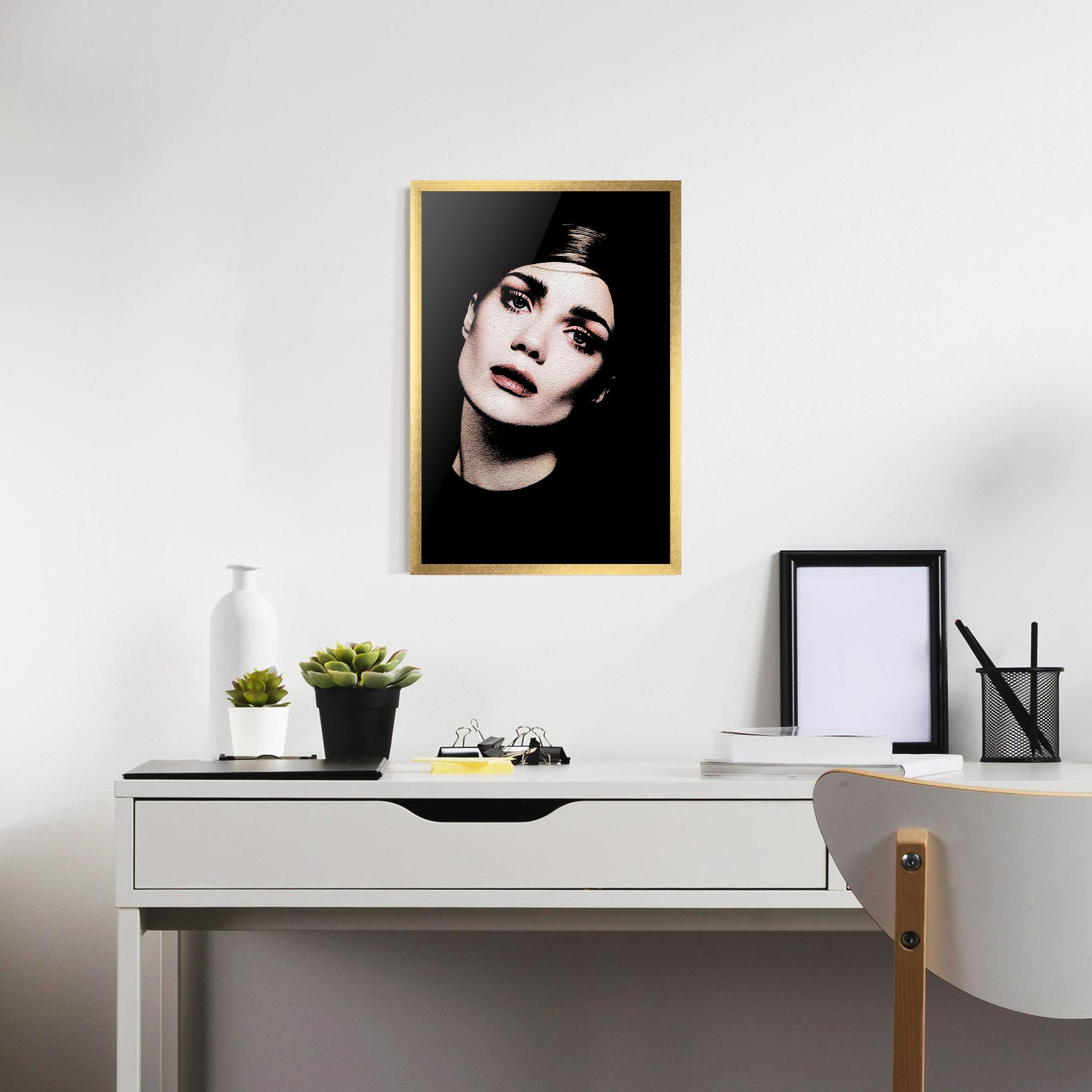 Gerahmte Poster Blue Eyes Lady mockup 7