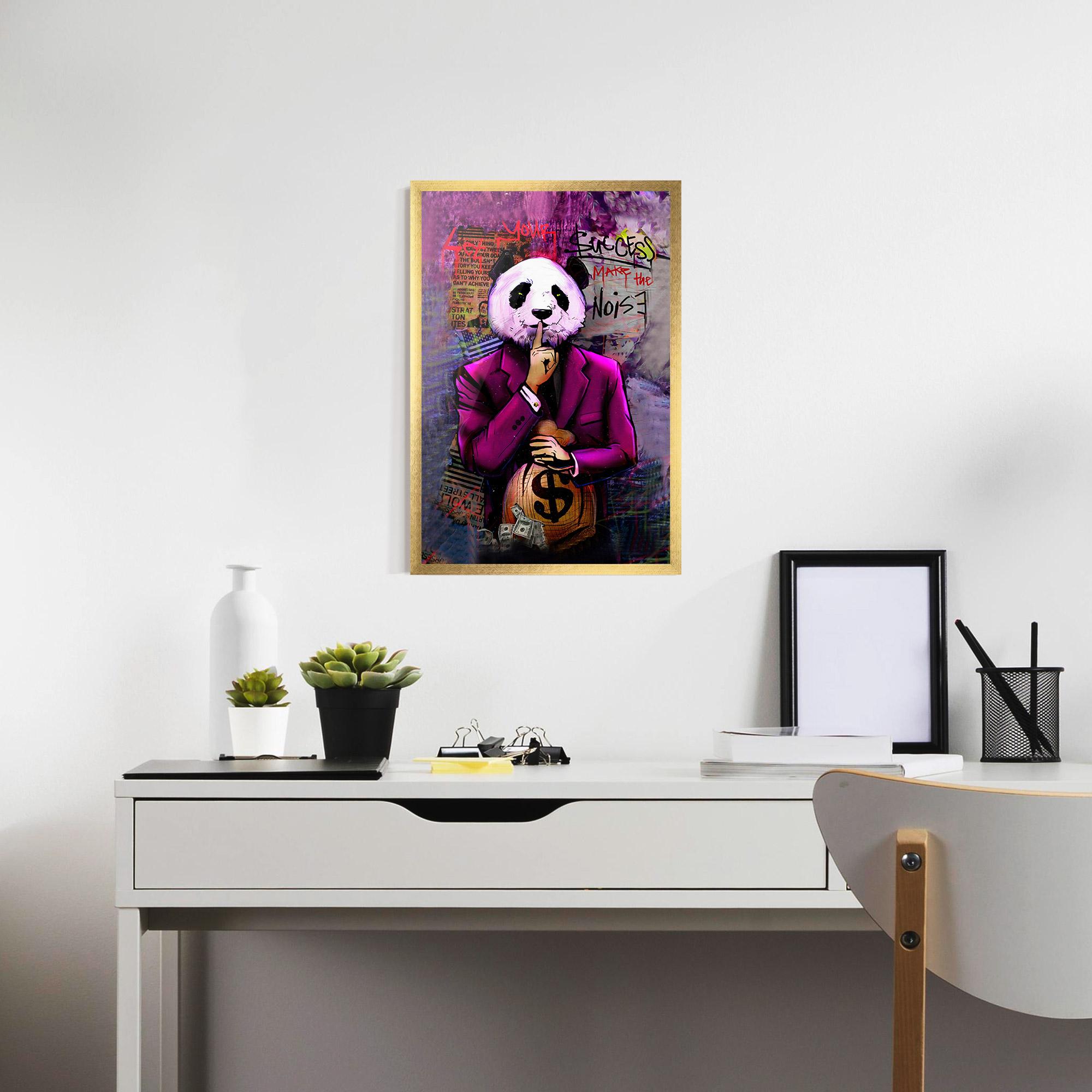 Gerahmte Poster Silence Panda mockup 7