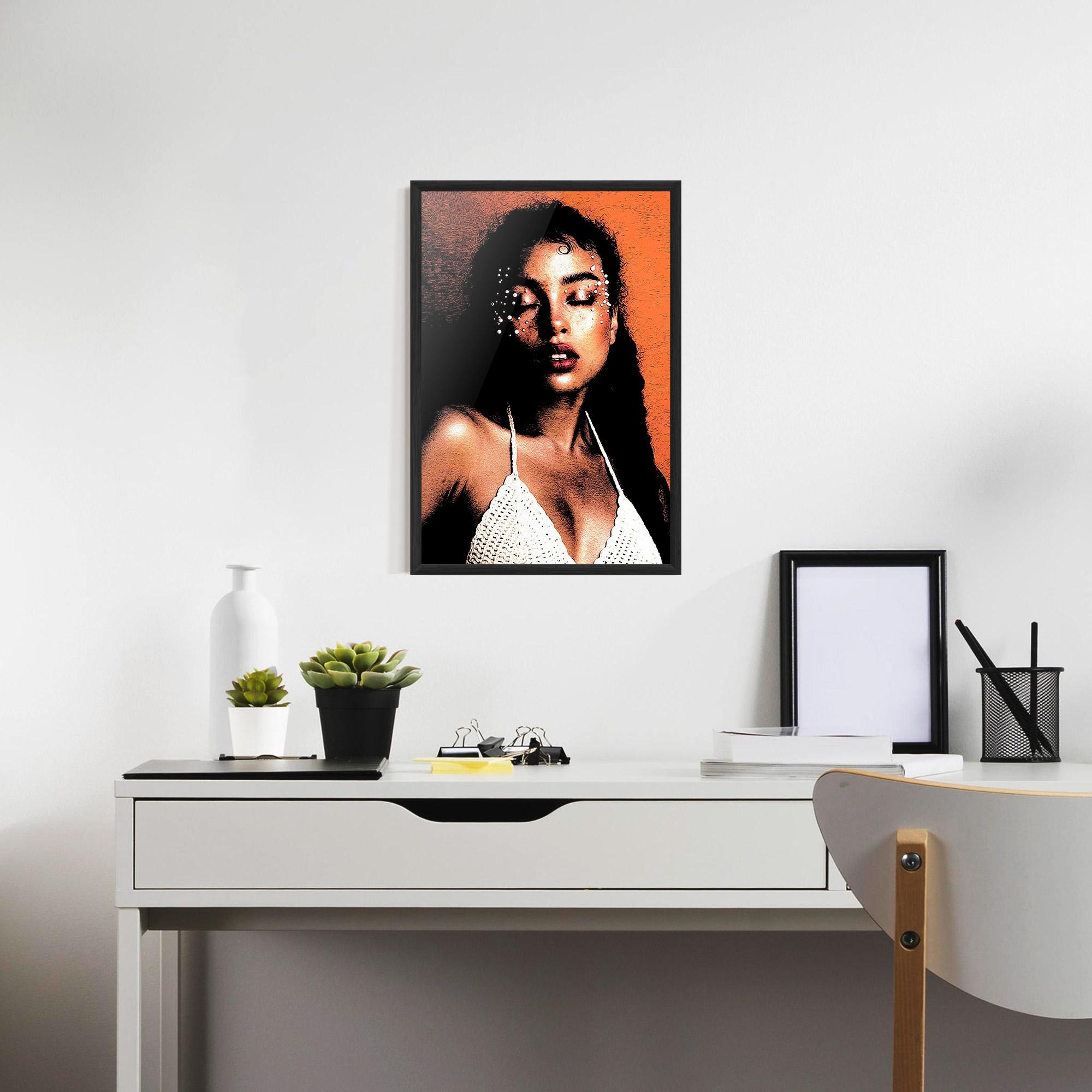 Gerahmte Poster Black Pearls Lady mockup 7