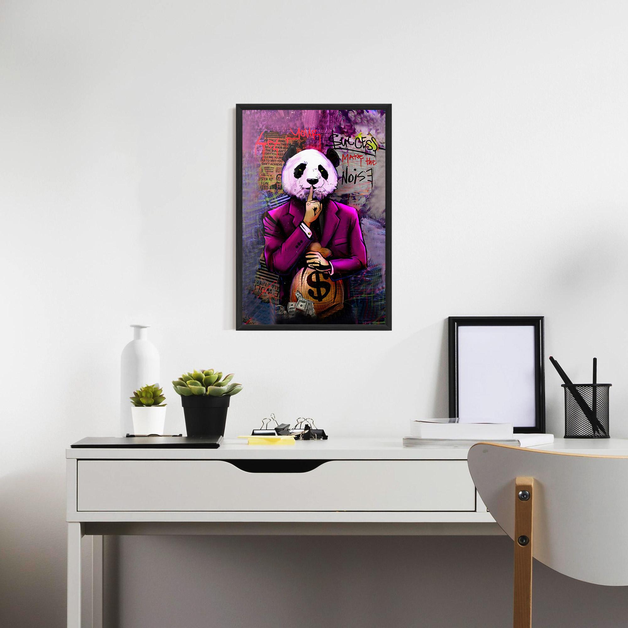 Gerahmte Poster Silence Panda mockup 7