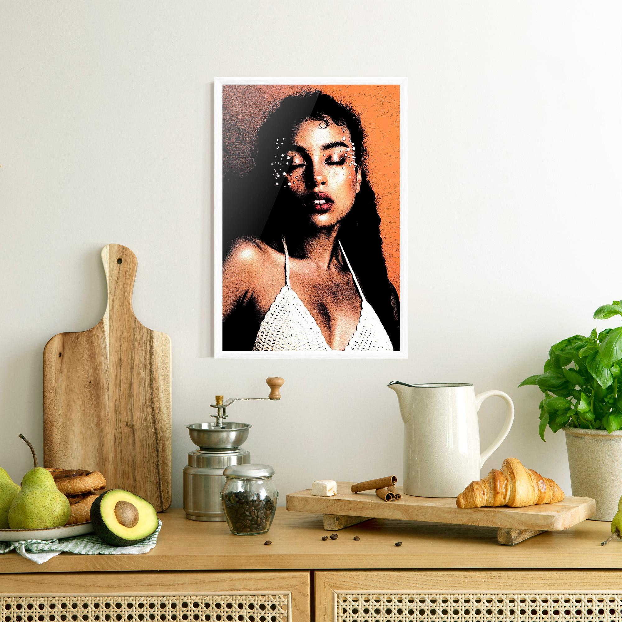 Gerahmte Poster Black Pearls Lady mockup 8