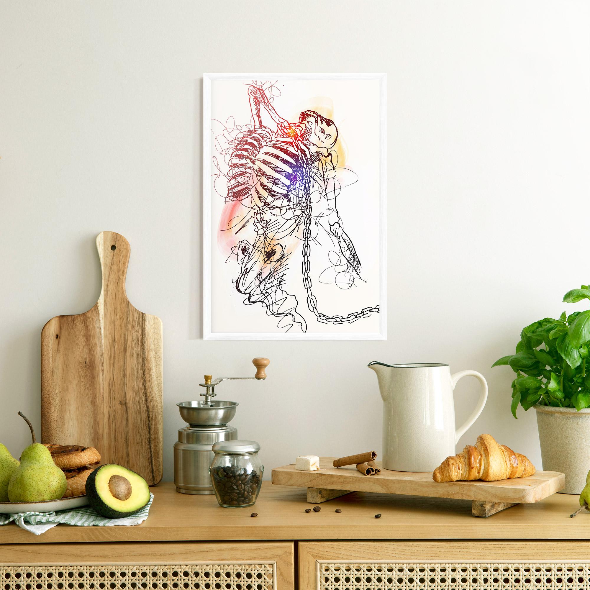 Gerahmte Poster Chain Skeleton mockup 8
