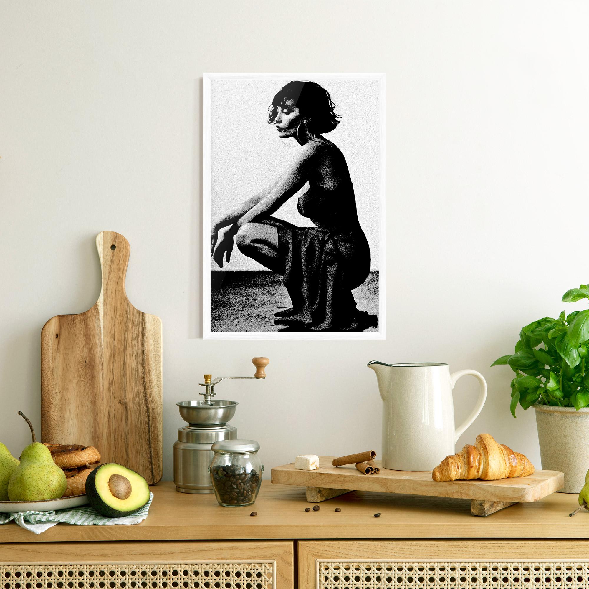 Gerahmte Poster Grey Long Dress mockup 8