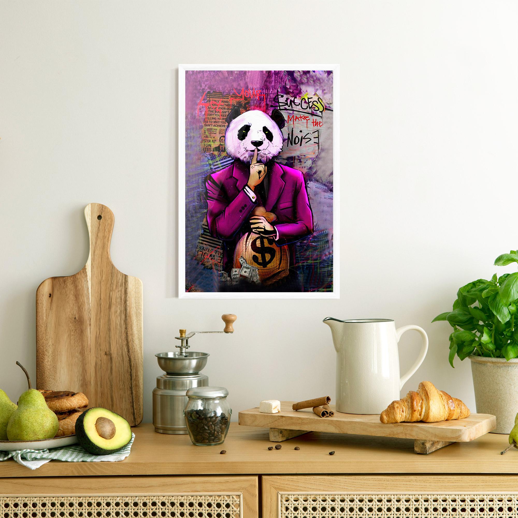 Gerahmte Poster Silence Panda mockup 8