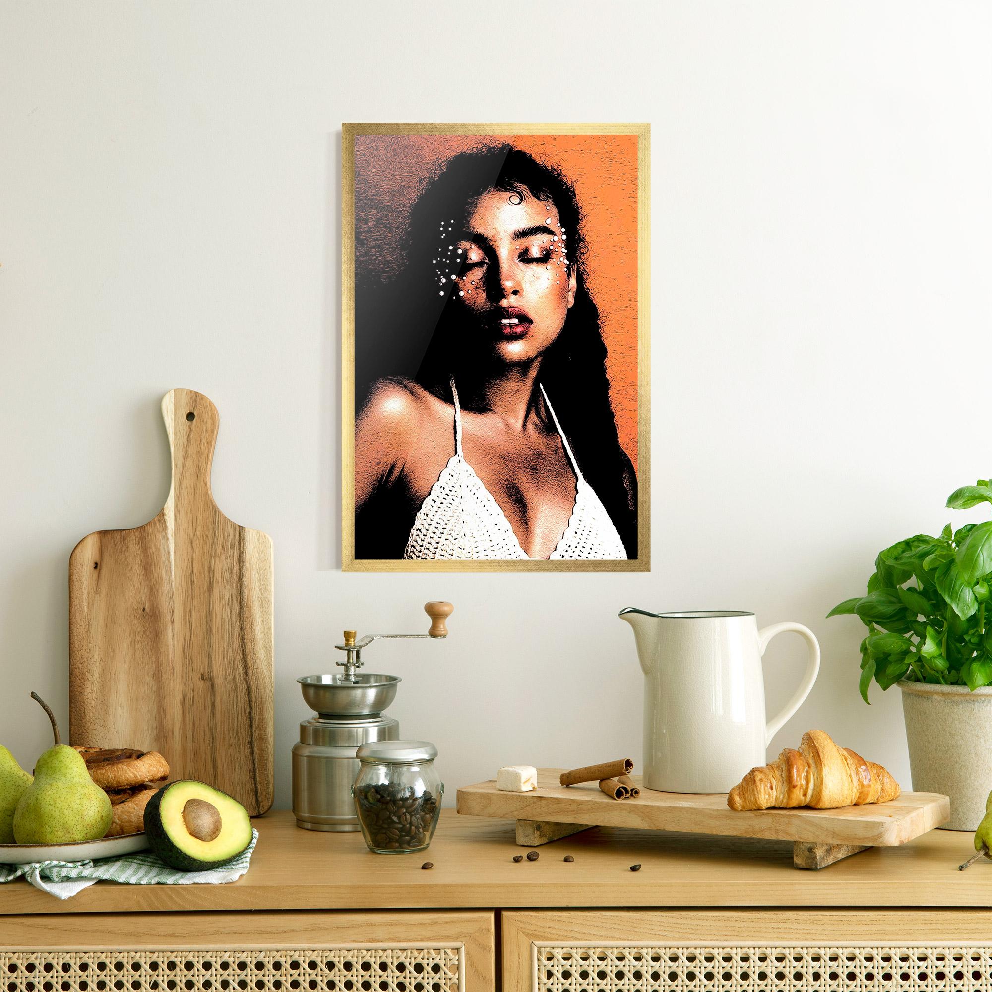 Gerahmte Poster Black Pearls Lady mockup 8