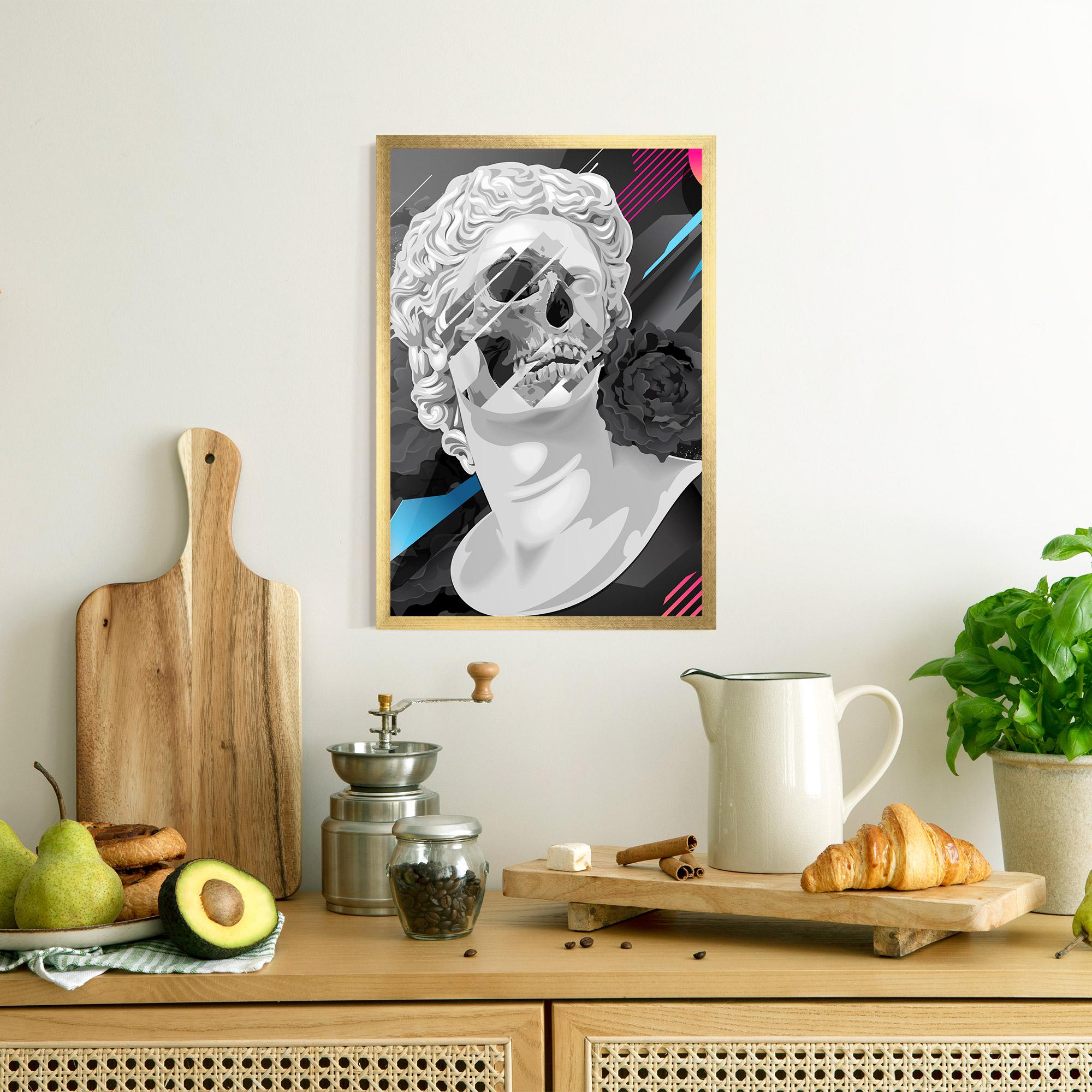 Gerahmte Poster Black Rose Statue mockup 8