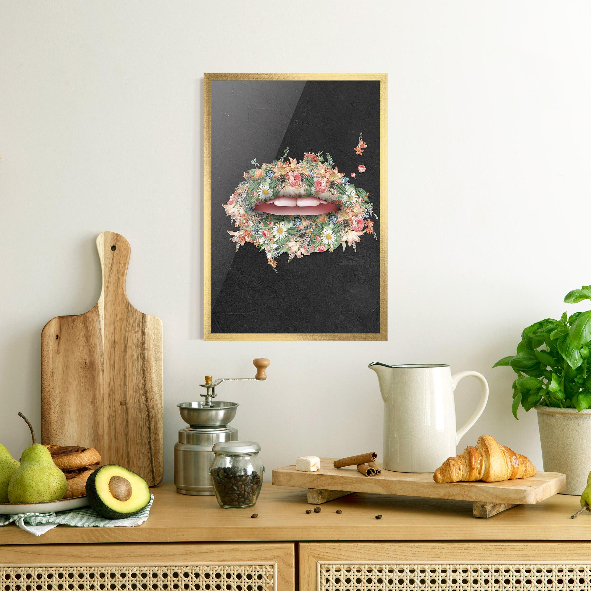 Gerahmte Poster Flowers Lips mockup 8