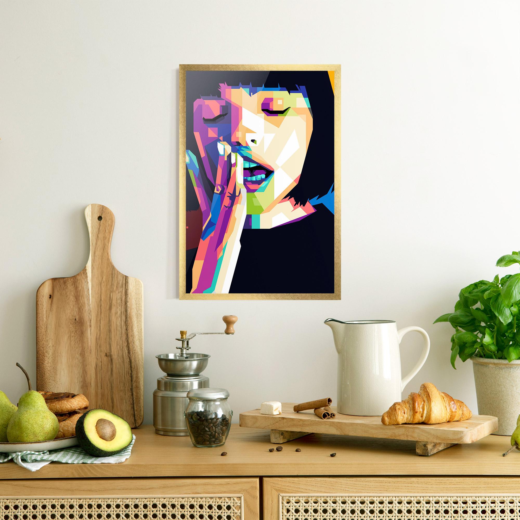 Gerahmte Poster Polygonal Pretty Girl mockup 8