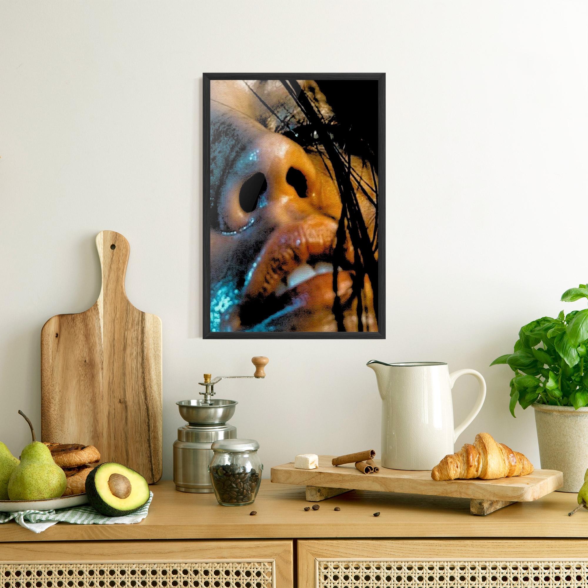 Gerahmte Poster Blue Light Face mockup 8