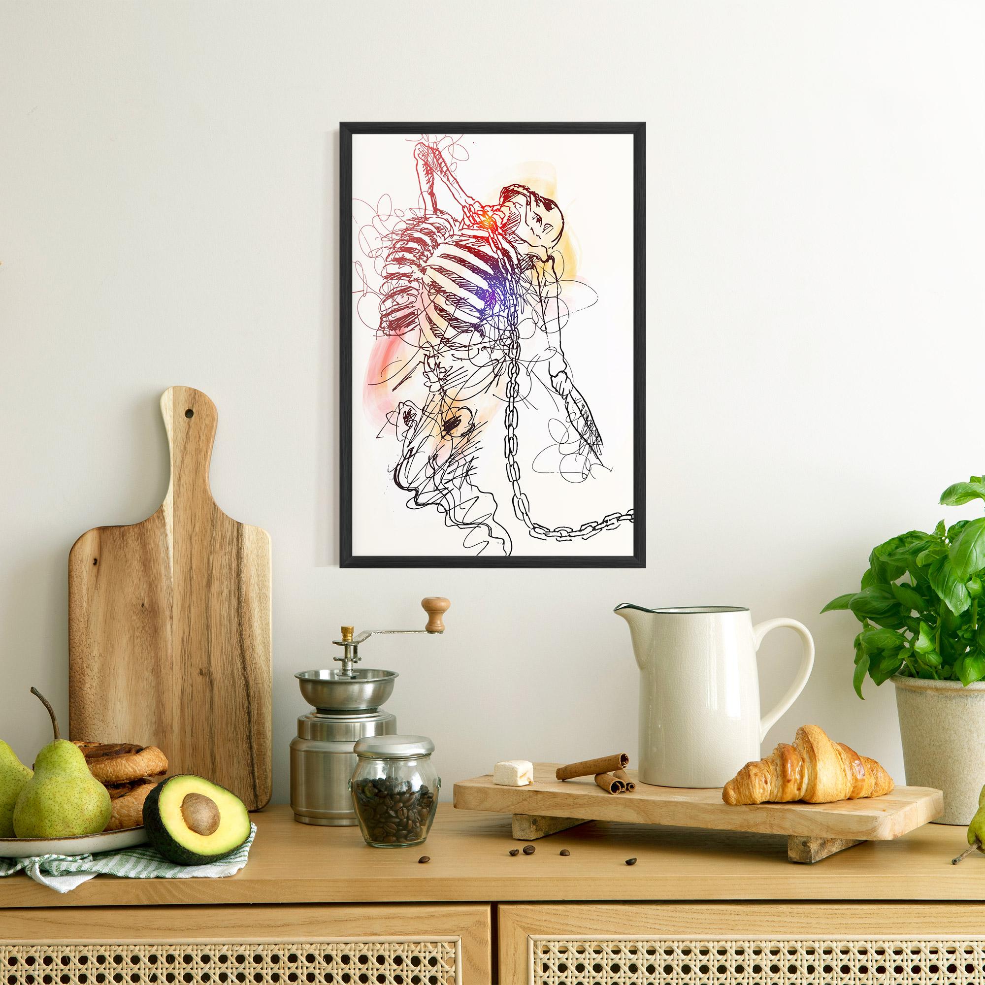 Gerahmte Poster Chain Skeleton mockup 8