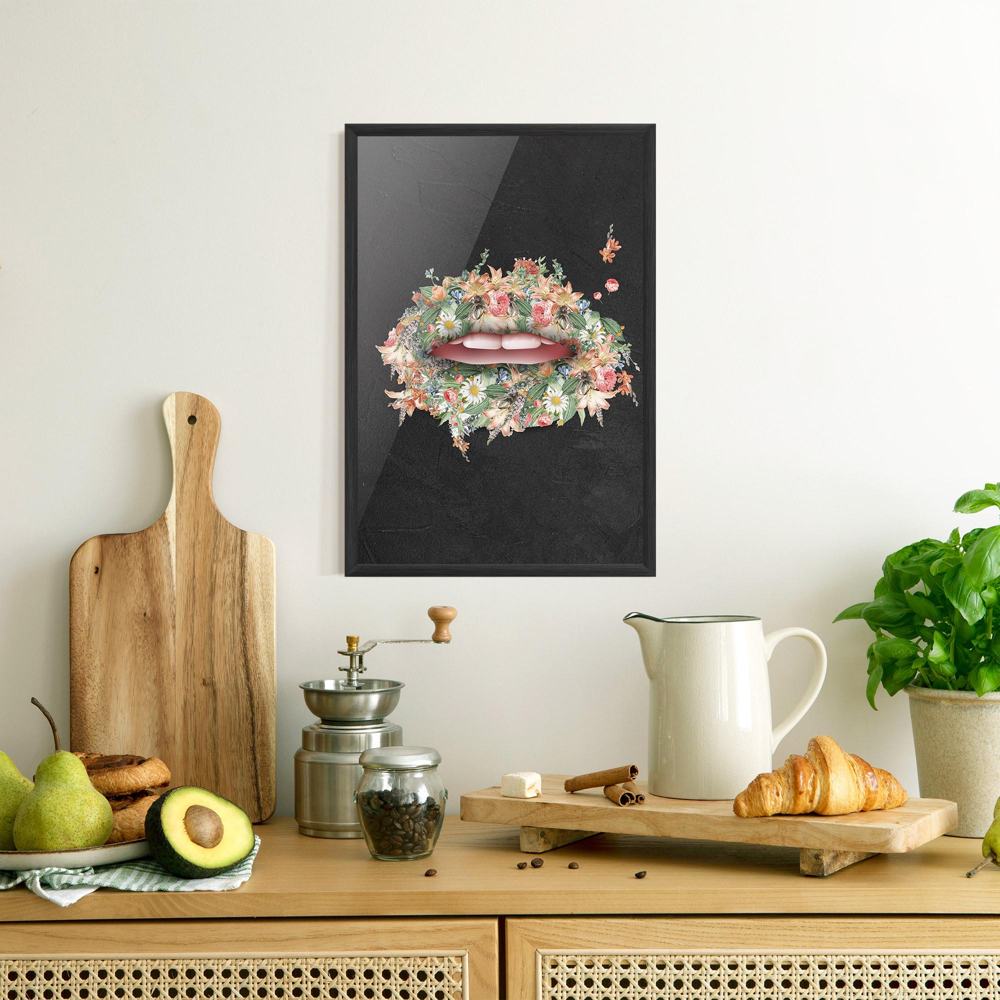 Gerahmte Poster Flowers Lips mockup 8