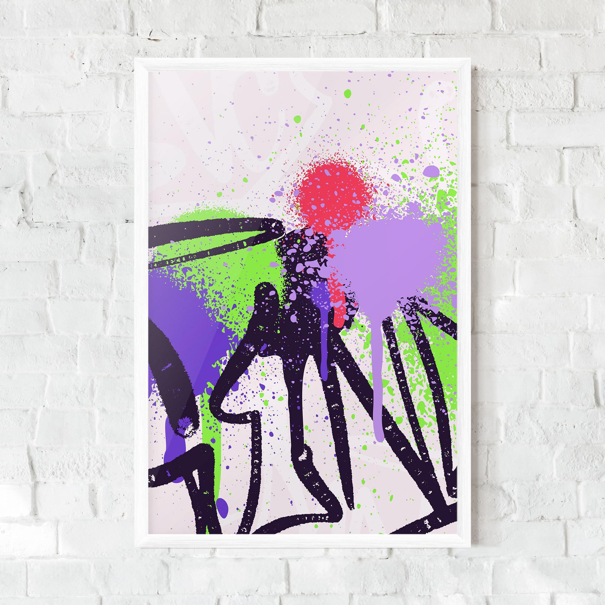 Gerahmte Poster Green Purple Graffiti mockup 0