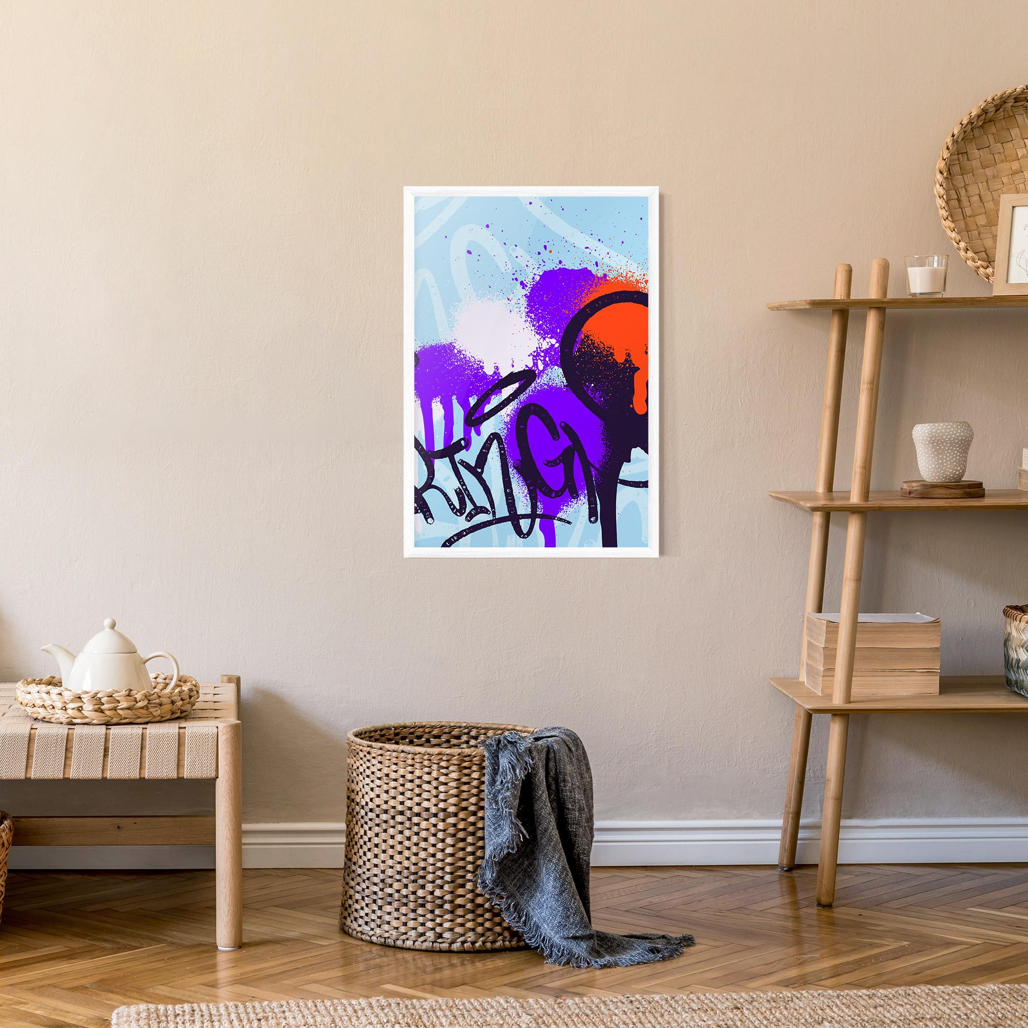 Gerahmte Poster Blue Purple Graffiti mockup 9