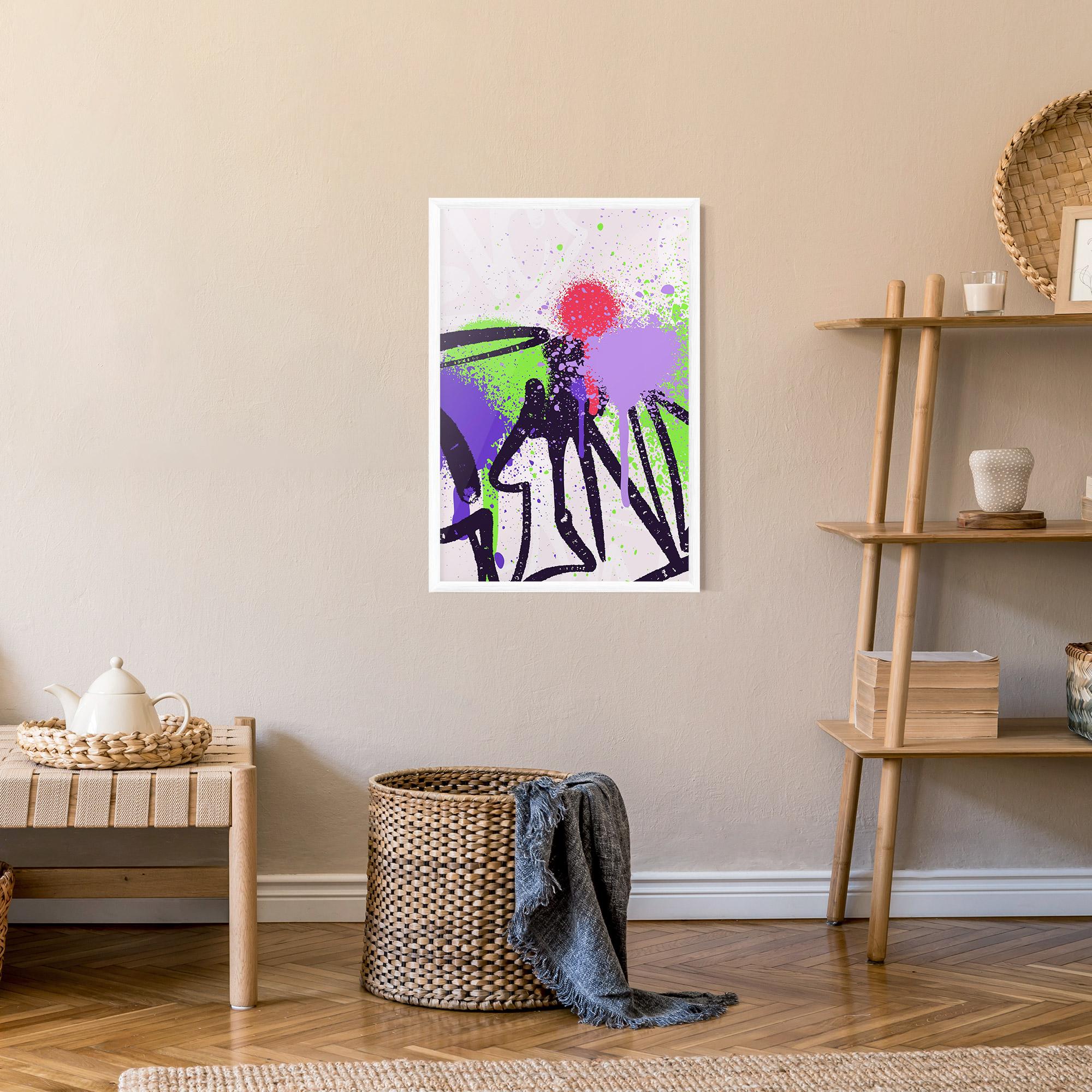 Gerahmte Poster Green Purple Graffiti mockup 9
