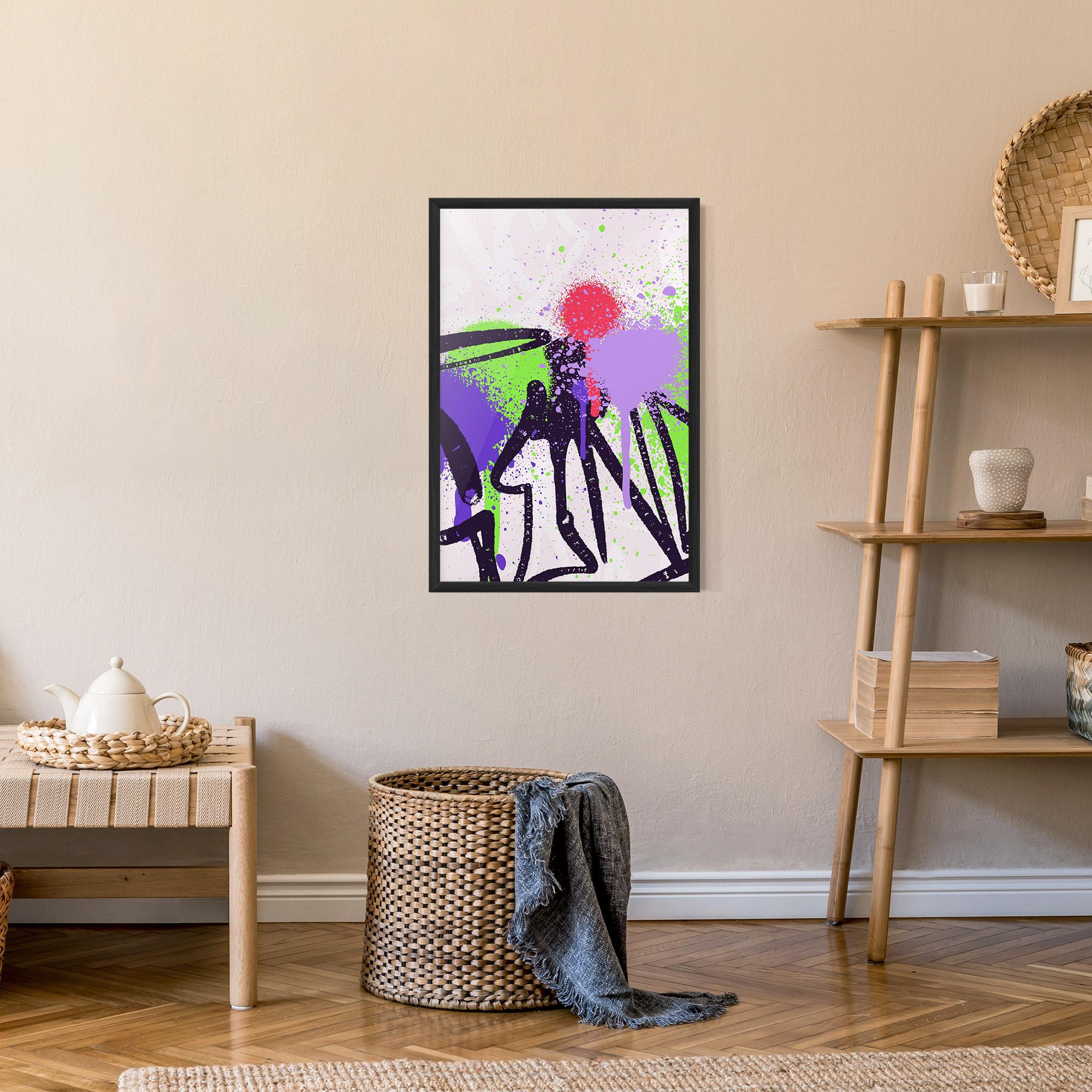 Gerahmte Poster Green Purple Graffiti mockup 9