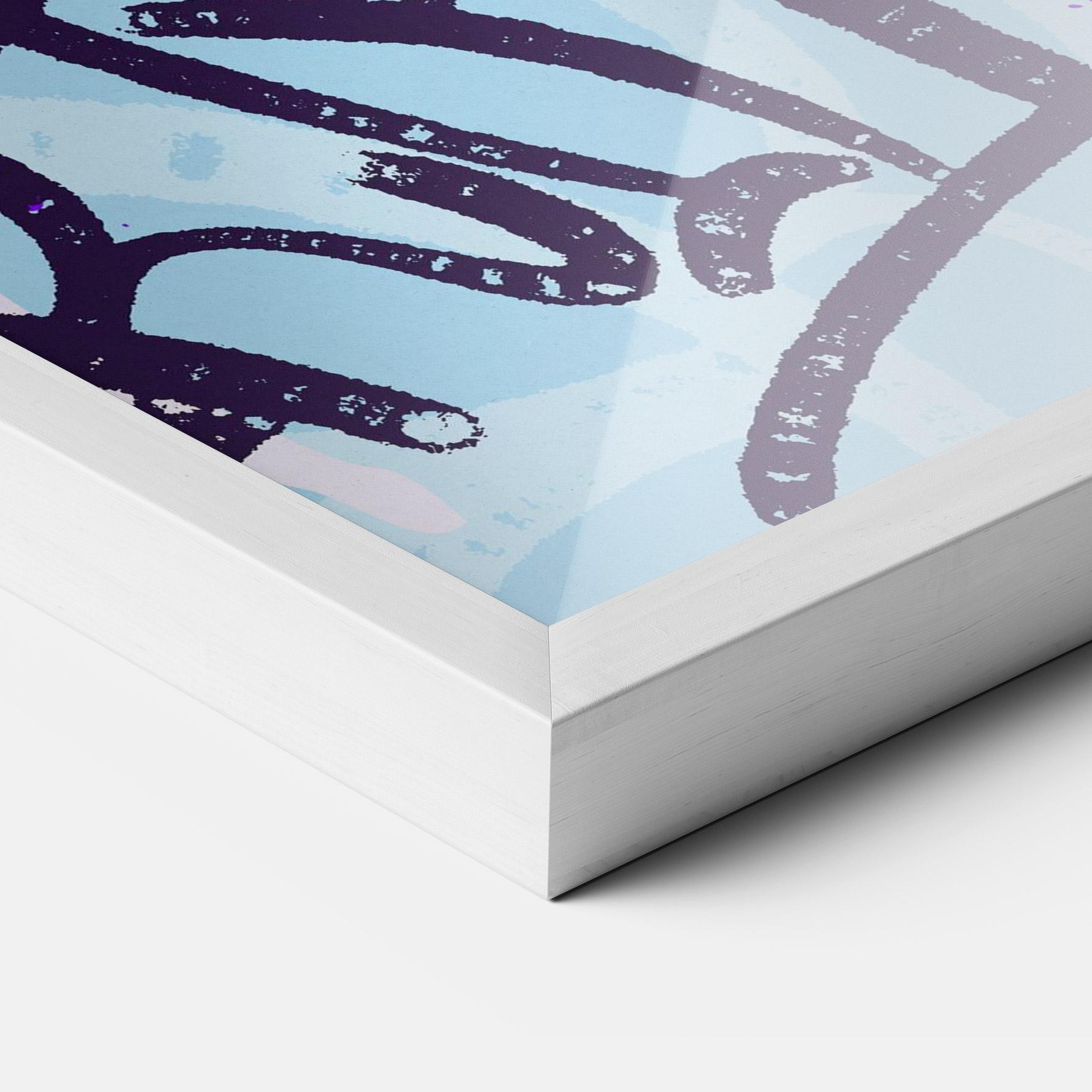 Gerahmte Poster Blue Purple Graffiti mockup 3