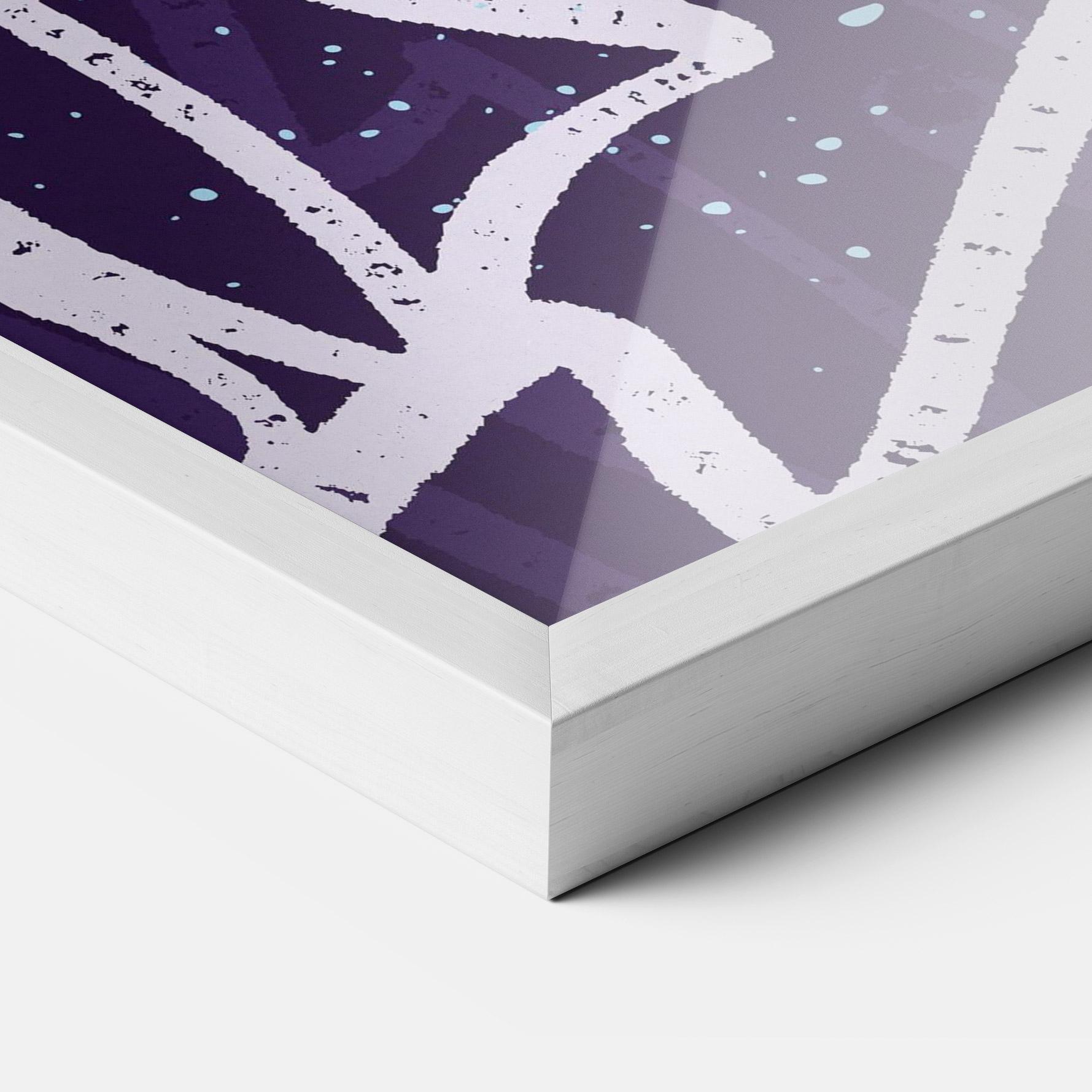 Gerahmte Poster Purple Blue Graffiti mockup 3
