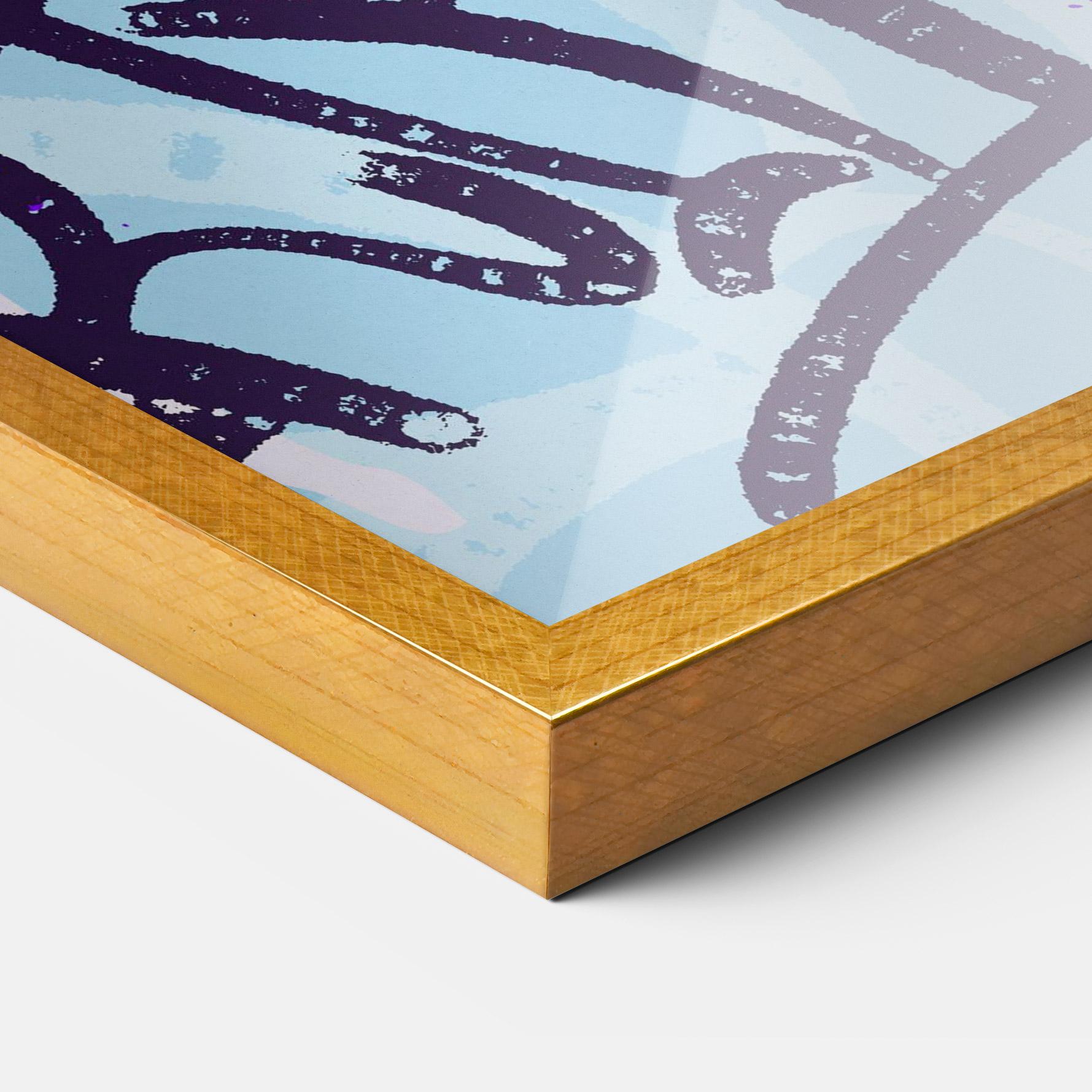 Gerahmte Poster Blue Purple Graffiti mockup 3