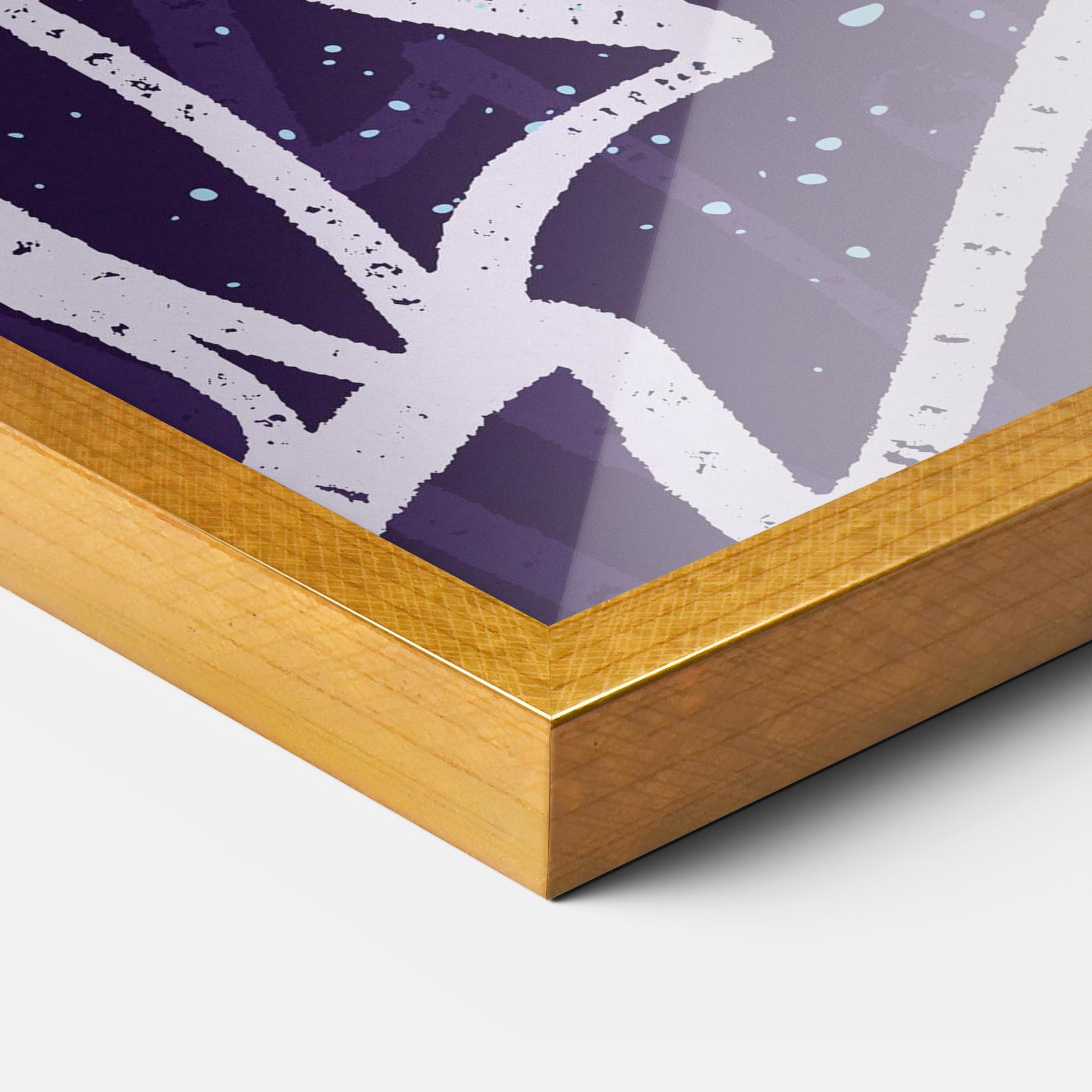 Gerahmte Poster Purple Blue Graffiti mockup 3