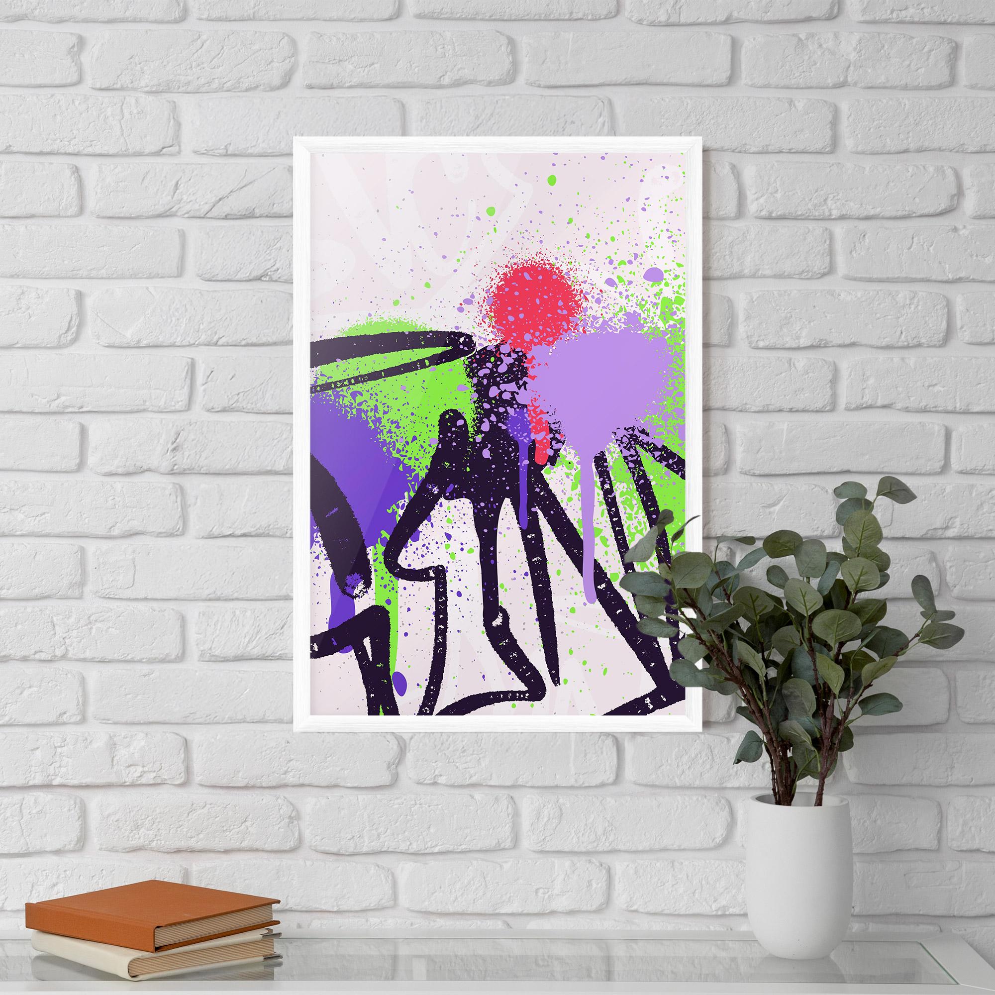 Gerahmte Poster Green Purple Graffiti mockup 5