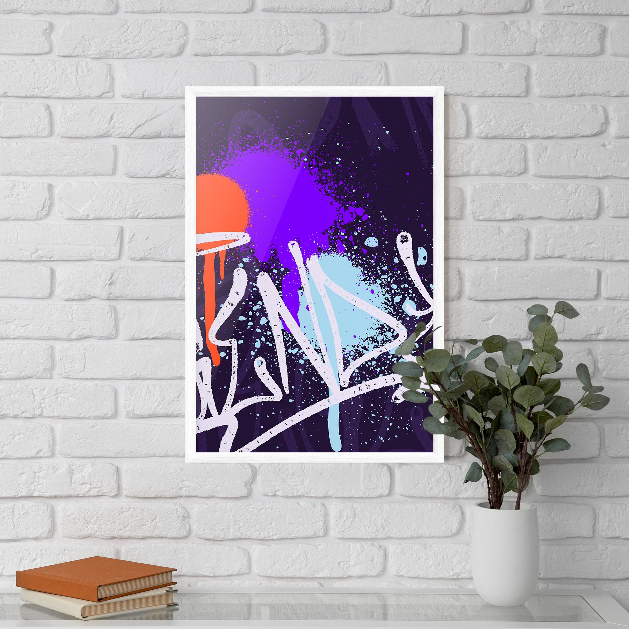 Purple Blue Graffiti mockup 5