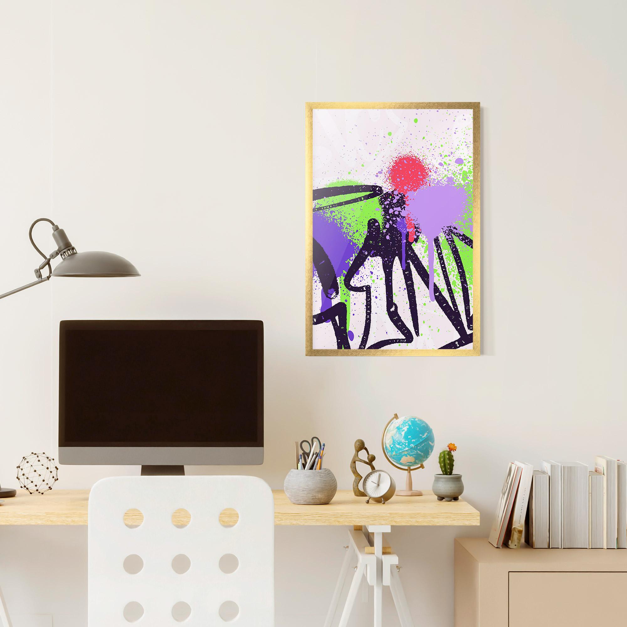 Gerahmte Poster Green Purple Graffiti mockup 6