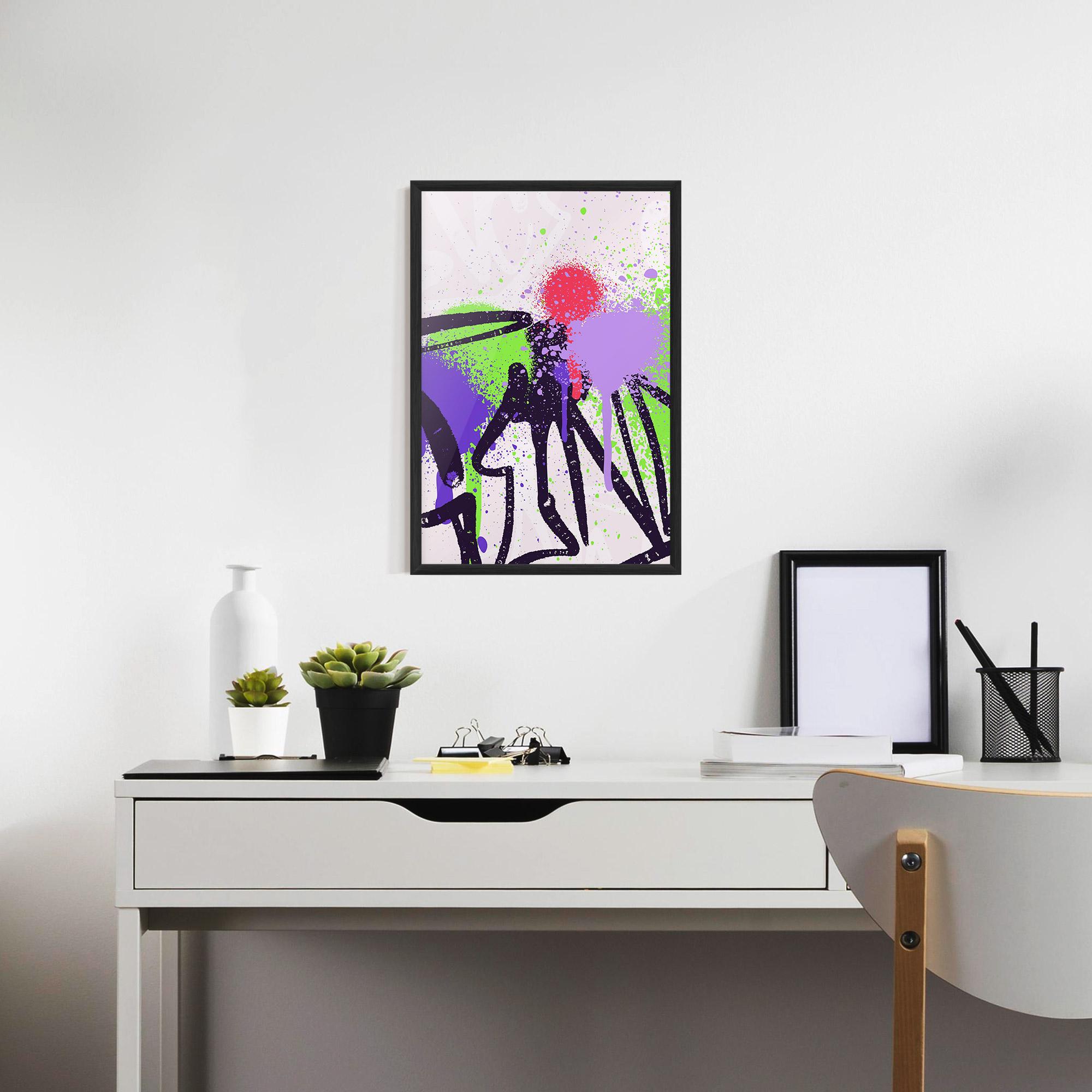 Gerahmte Poster Green Purple Graffiti mockup 7