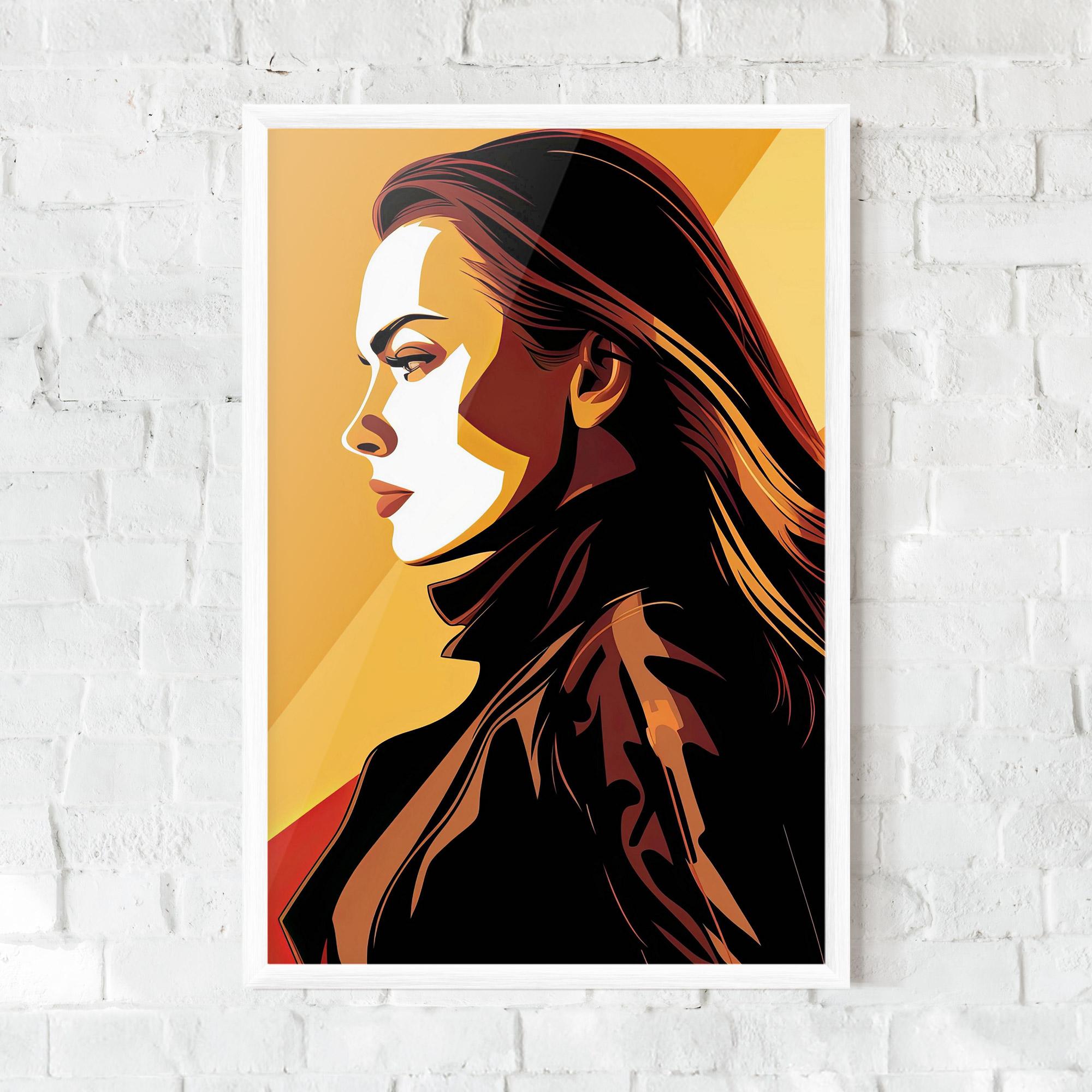 Gerahmte Poster Graphical Pop Girl mockup 0