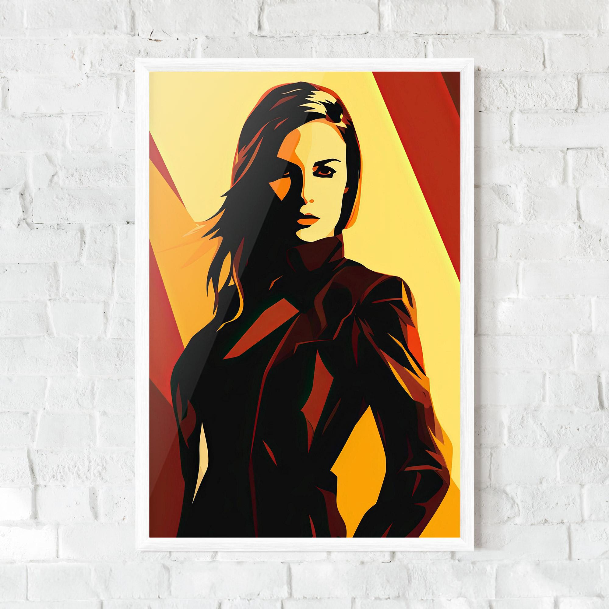 Gerahmte Poster Pop Graphical Woman mockup 0