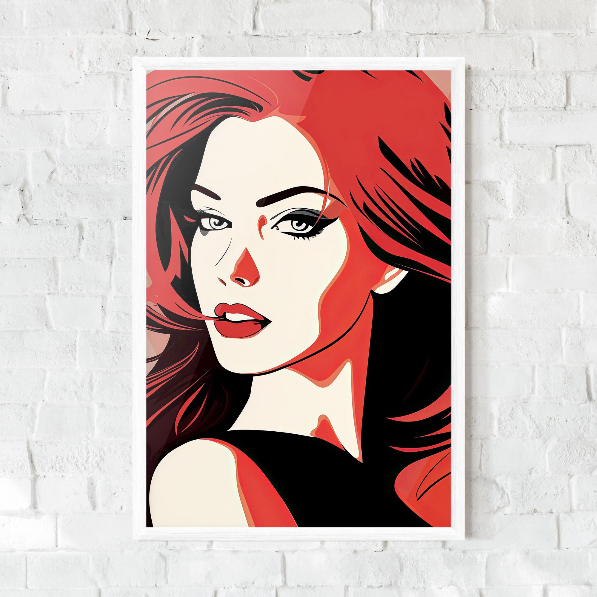 Gerahmte Poster Red Hair Pop Art mockup 0