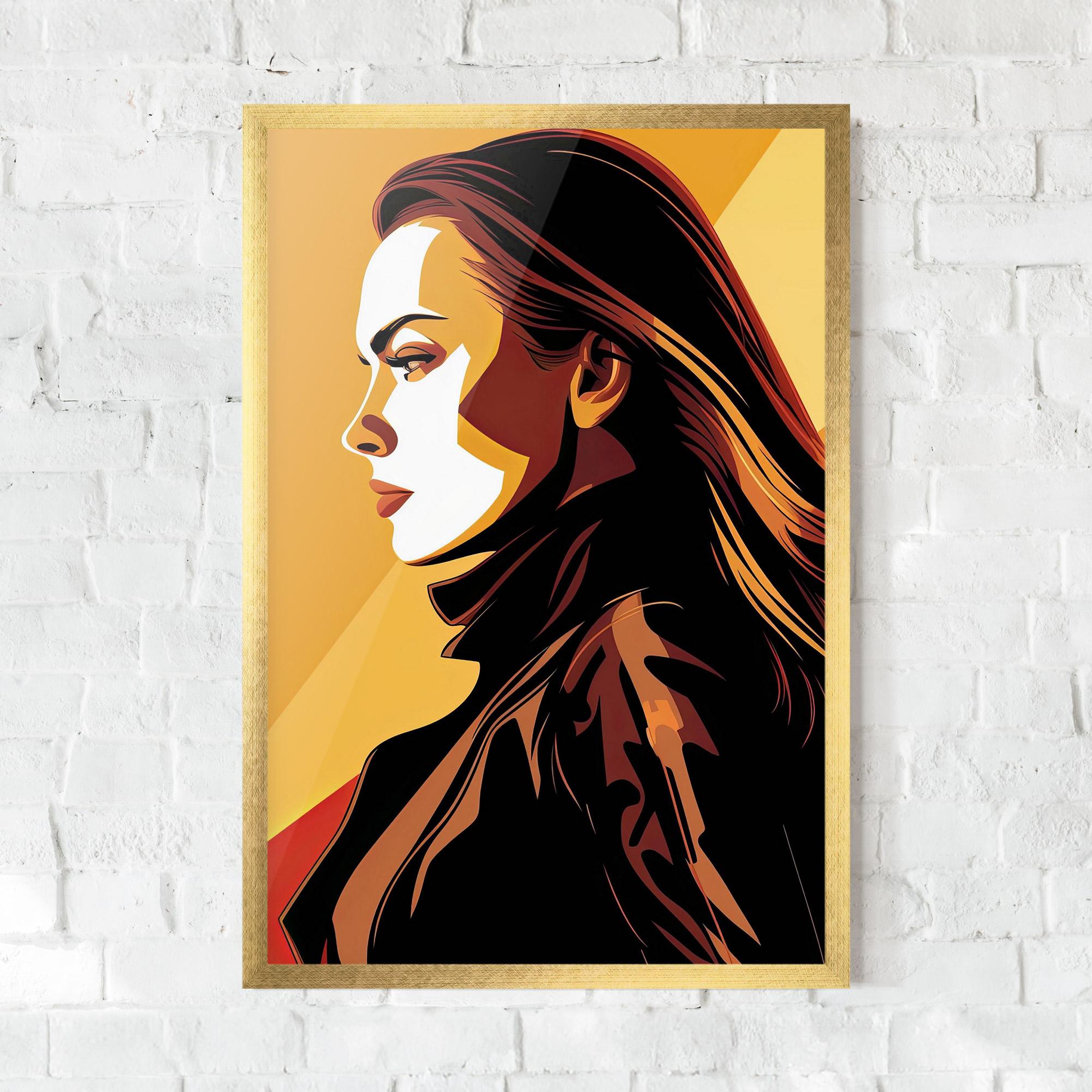 Gerahmte Poster Graphical Pop Girl mockup 0