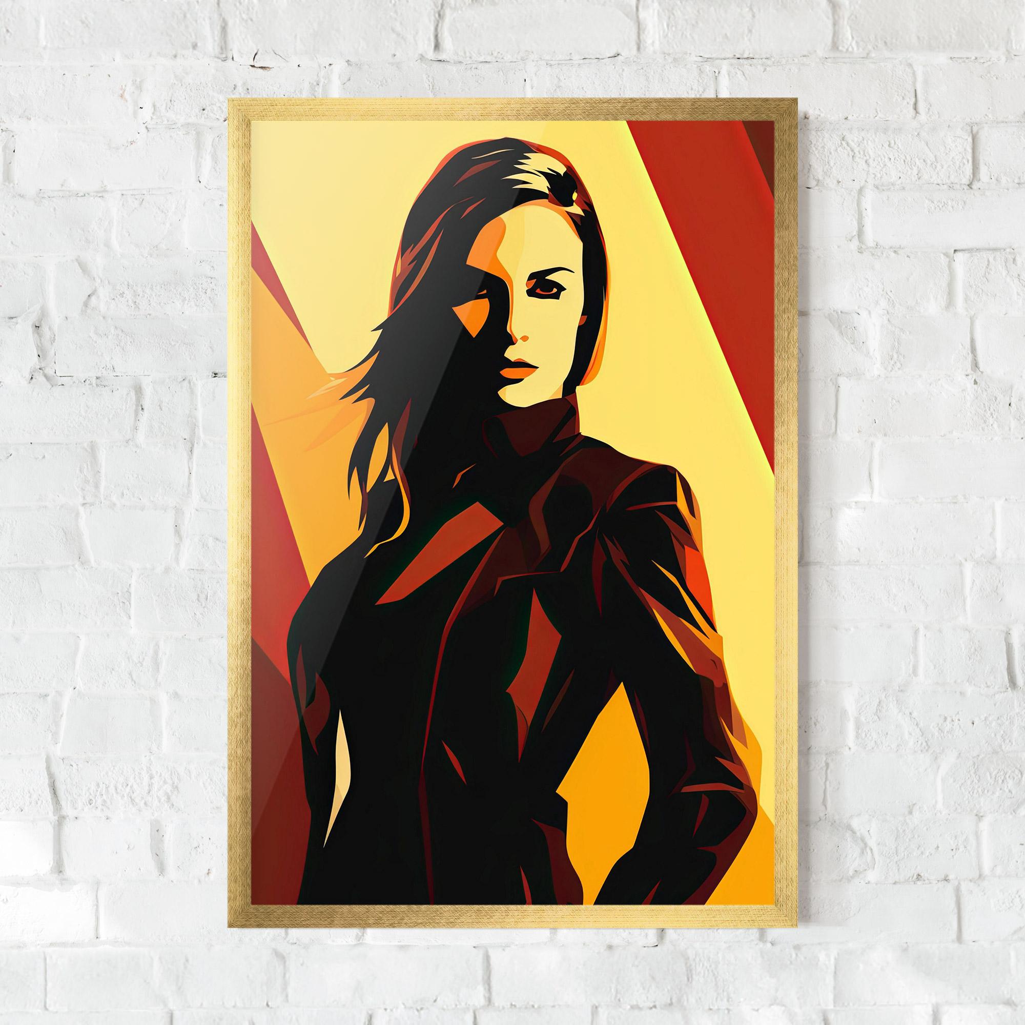 Gerahmte Poster Pop Graphical Woman mockup 0