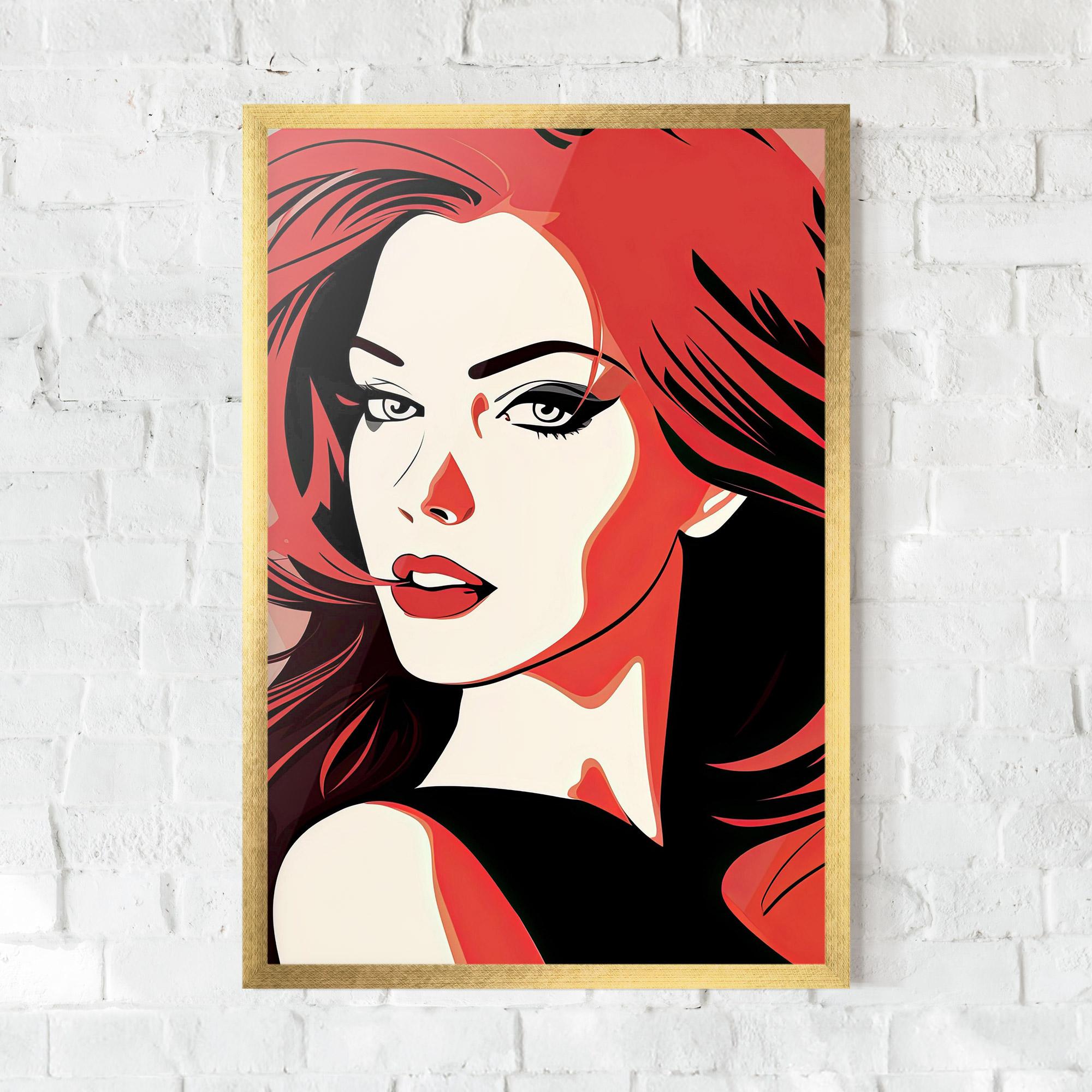 Gerahmte Poster Red Hair Pop Art mockup 0