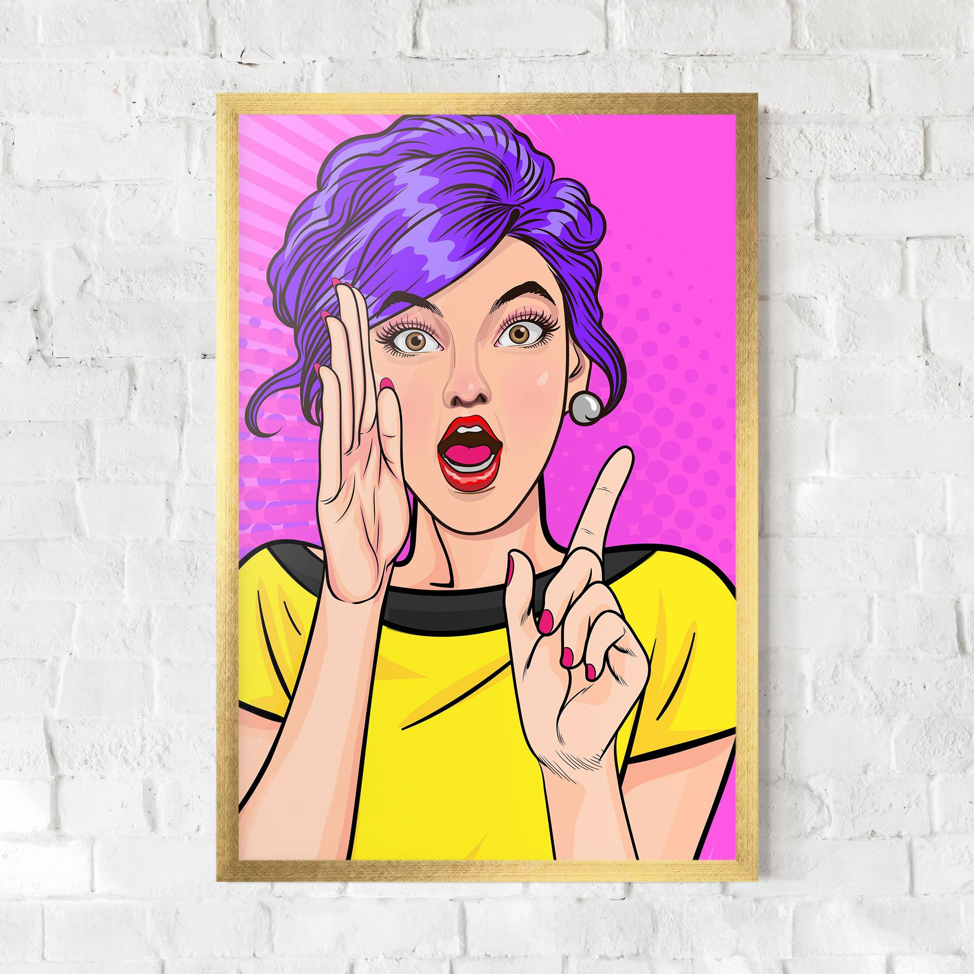 Gerahmte Poster Surprised Pop Woman mockup 0
