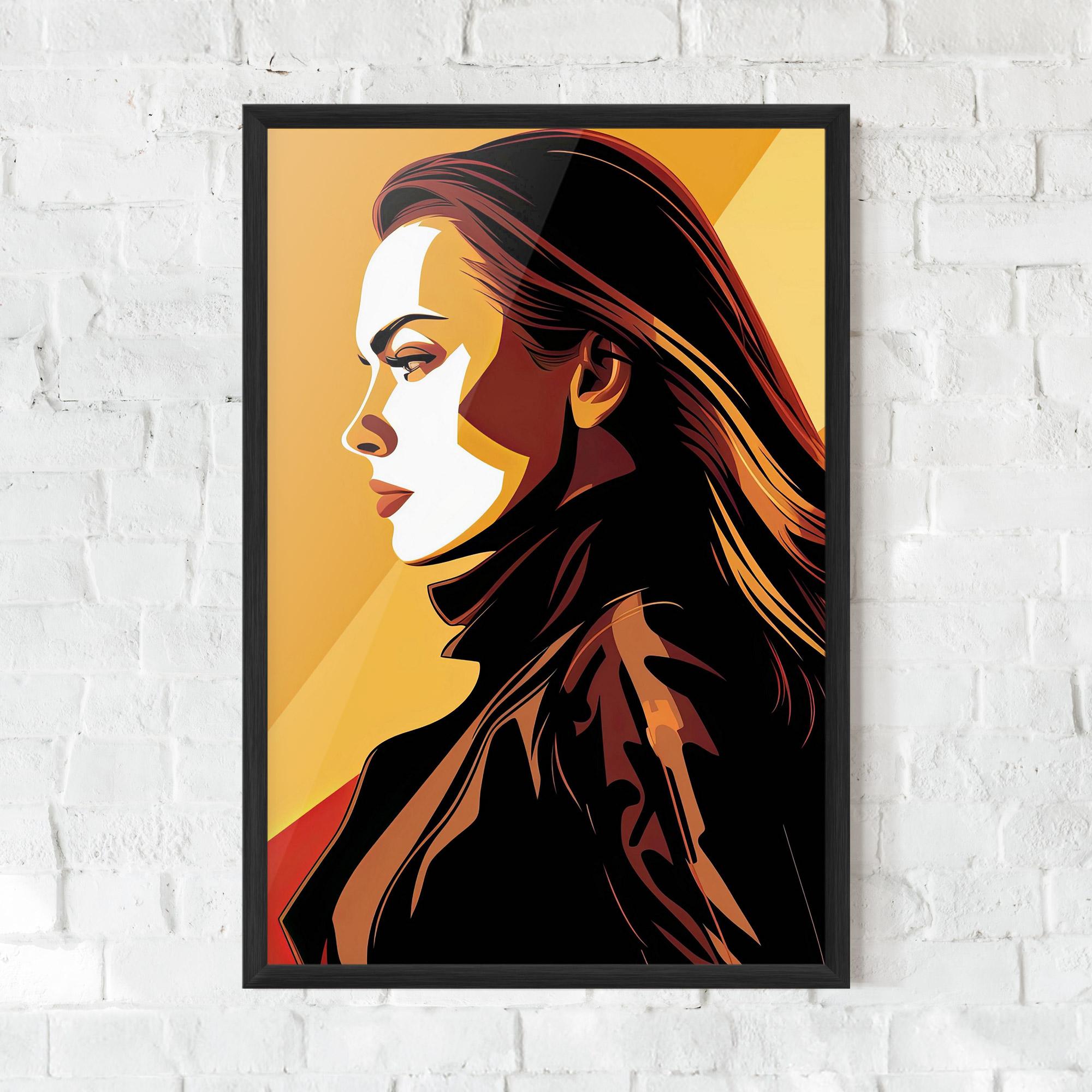 Gerahmte Poster Graphical Pop Girl mockup 0