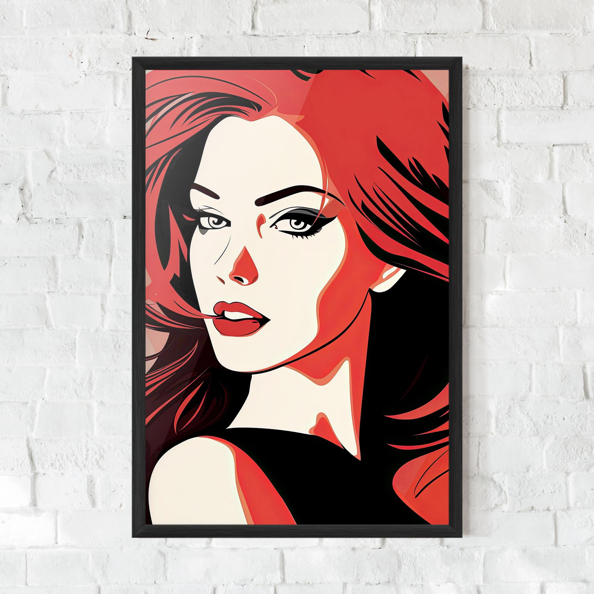 Gerahmte Poster Red Hair Pop Art mockup 0